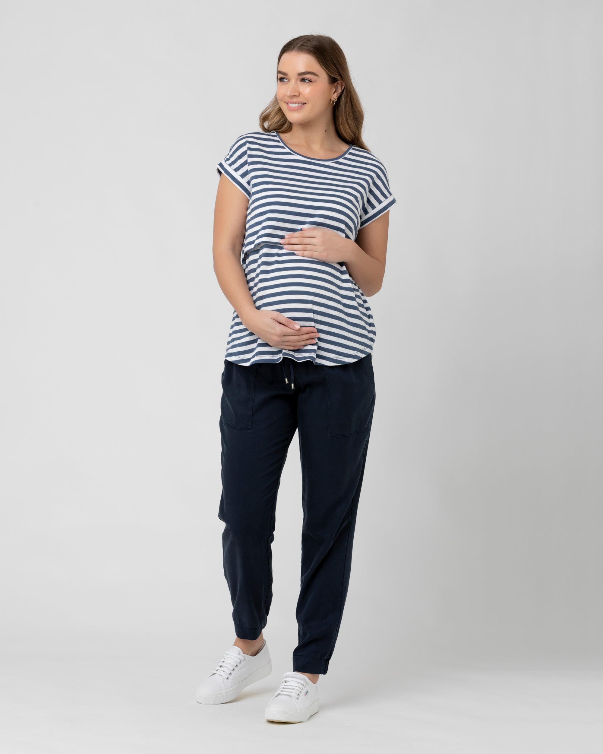 Lionel Nursing Tee Washed Indigo / White