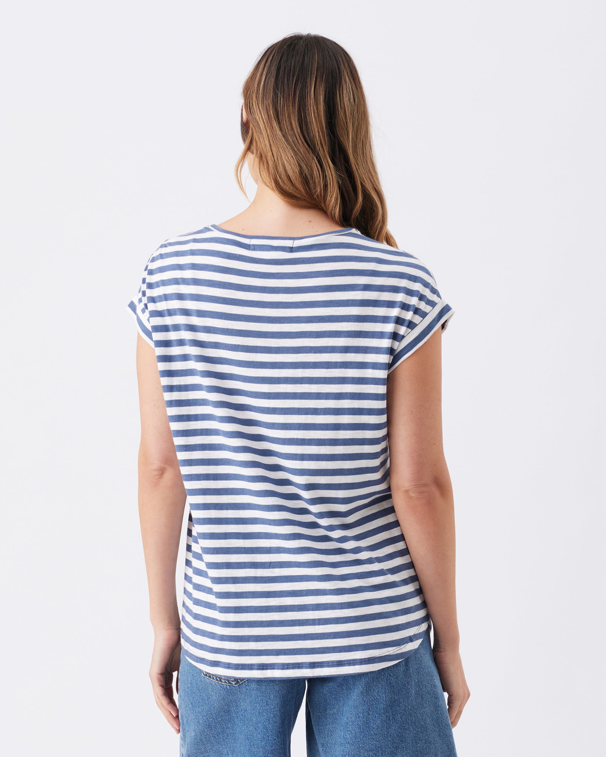 Lionel Nursing Tee Washed Indigo / White
