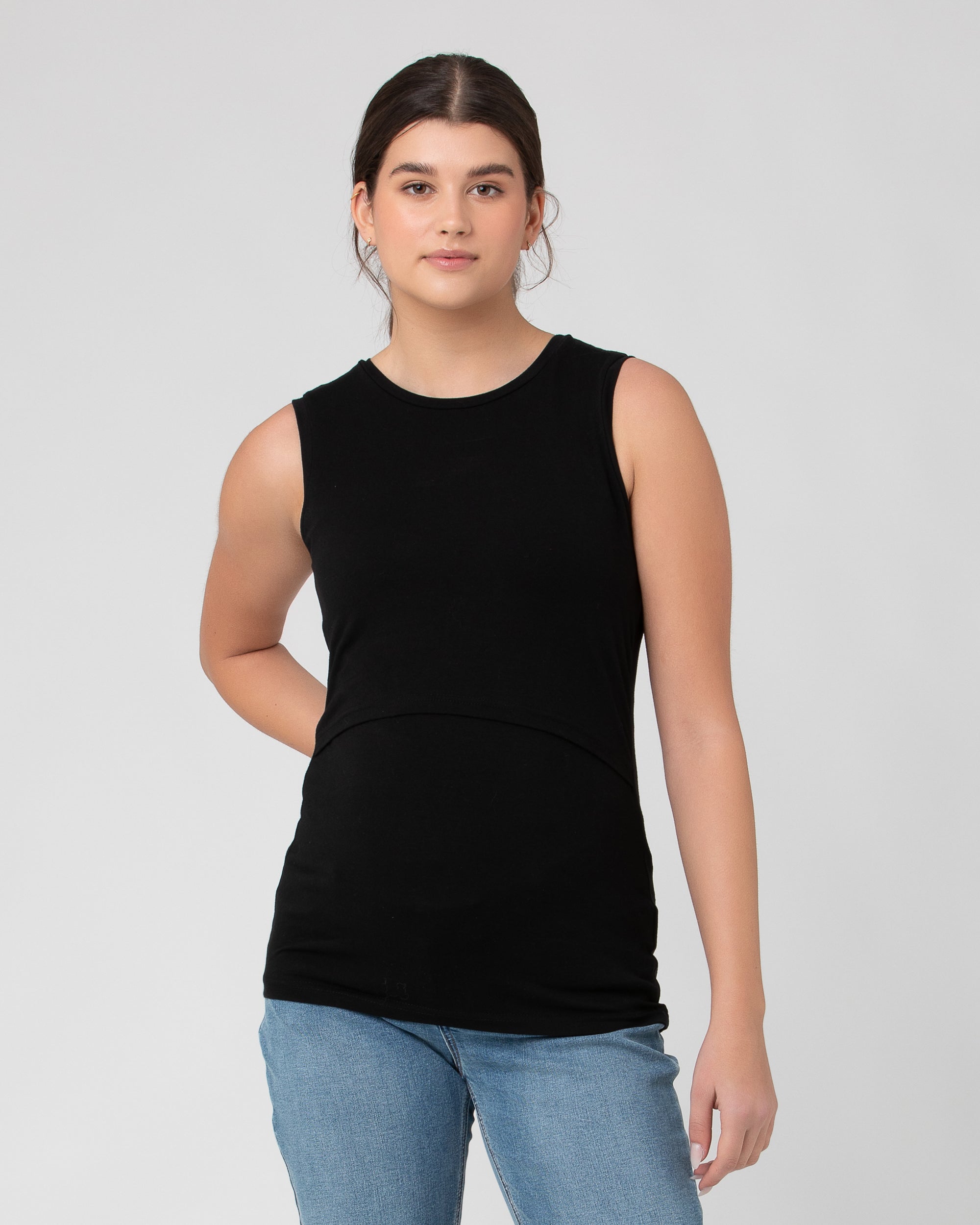 Organic Cotton Nursing Tank Black