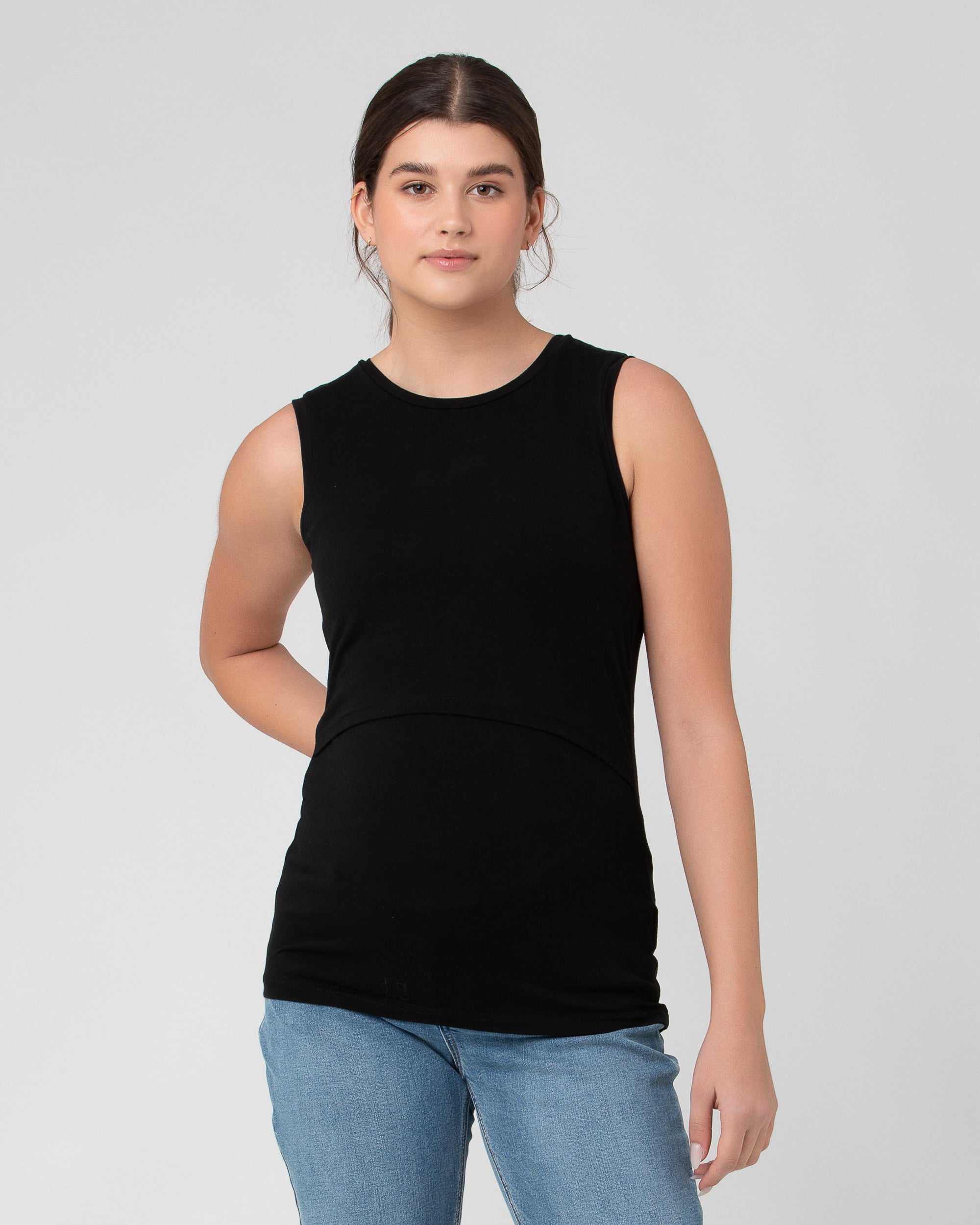 Organic Cotton Nursing Tank  Black