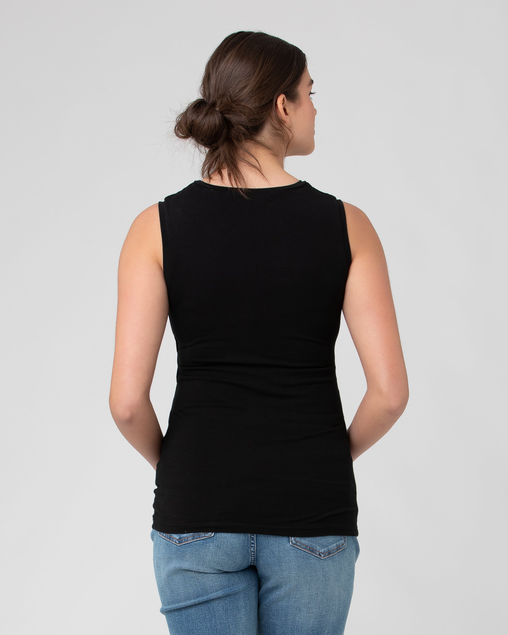 Organic Cotton Nursing Tank Black