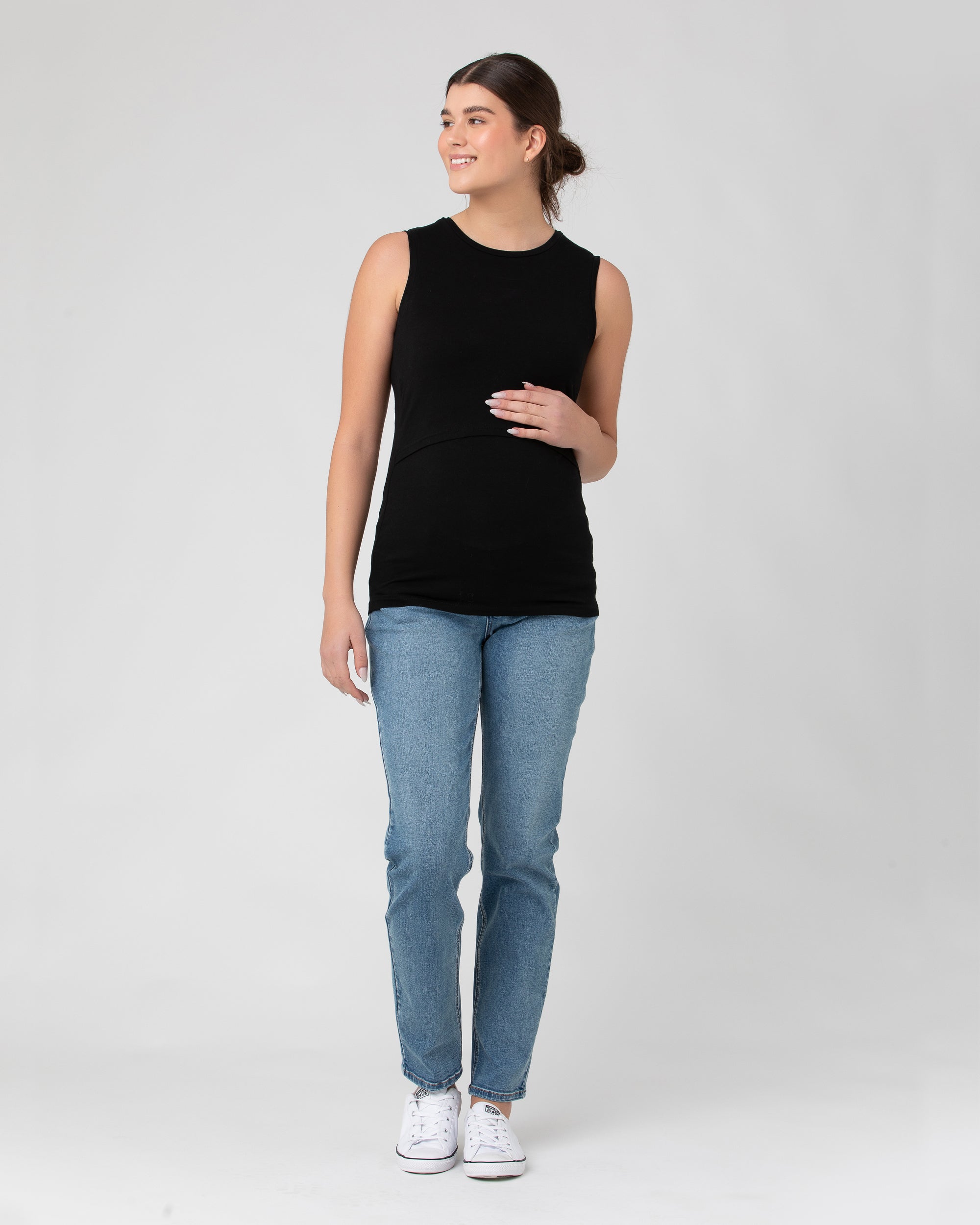 Organic Cotton Nursing Tank Black