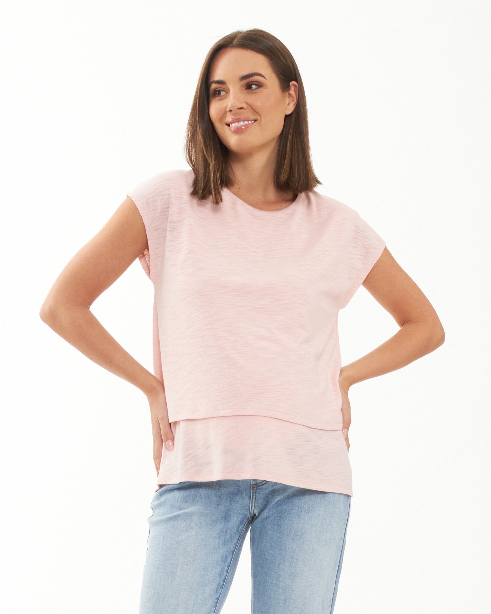 Jazmin Nursing Tee  Soft Pink