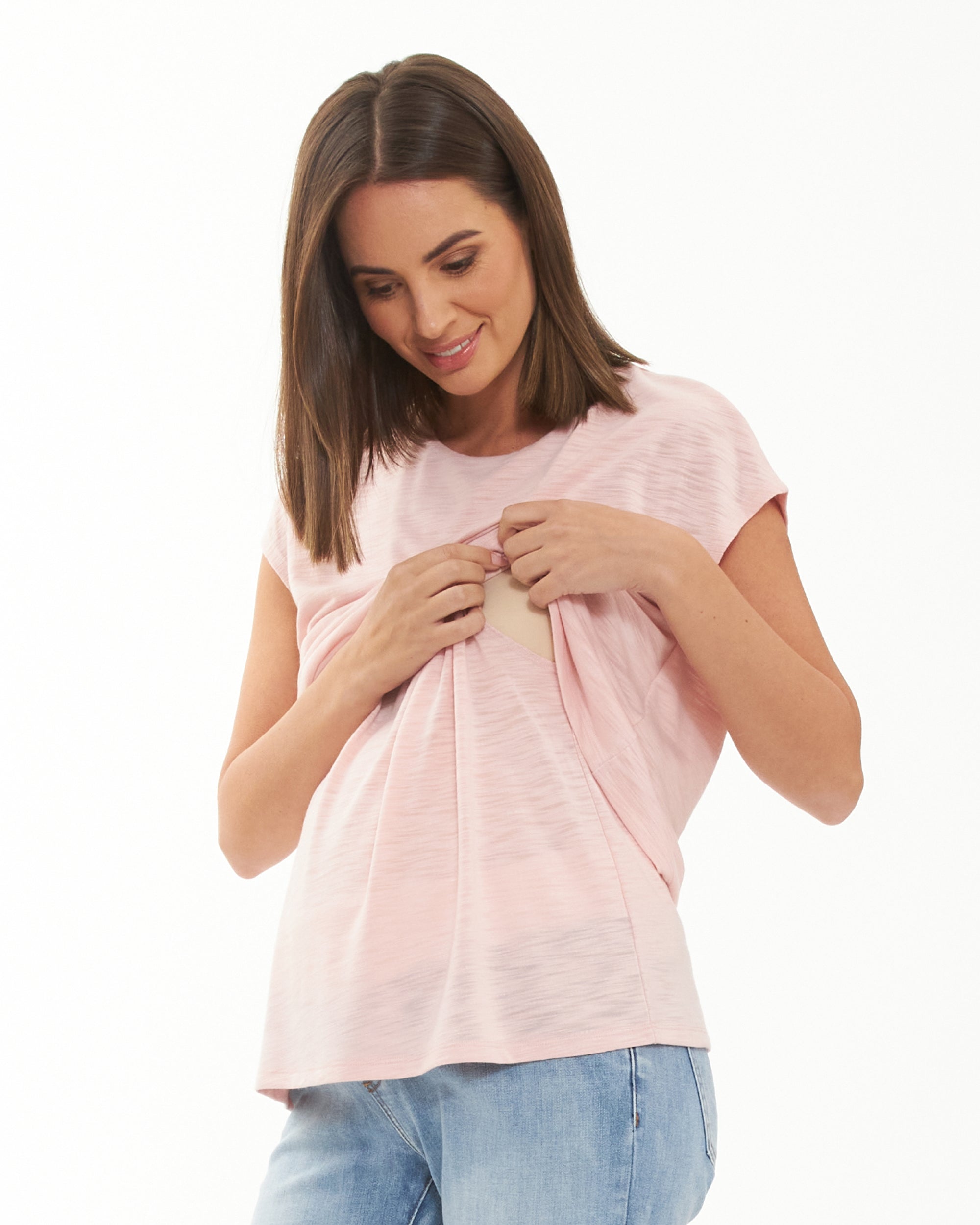 Jazmin Nursing Tee Soft Pink