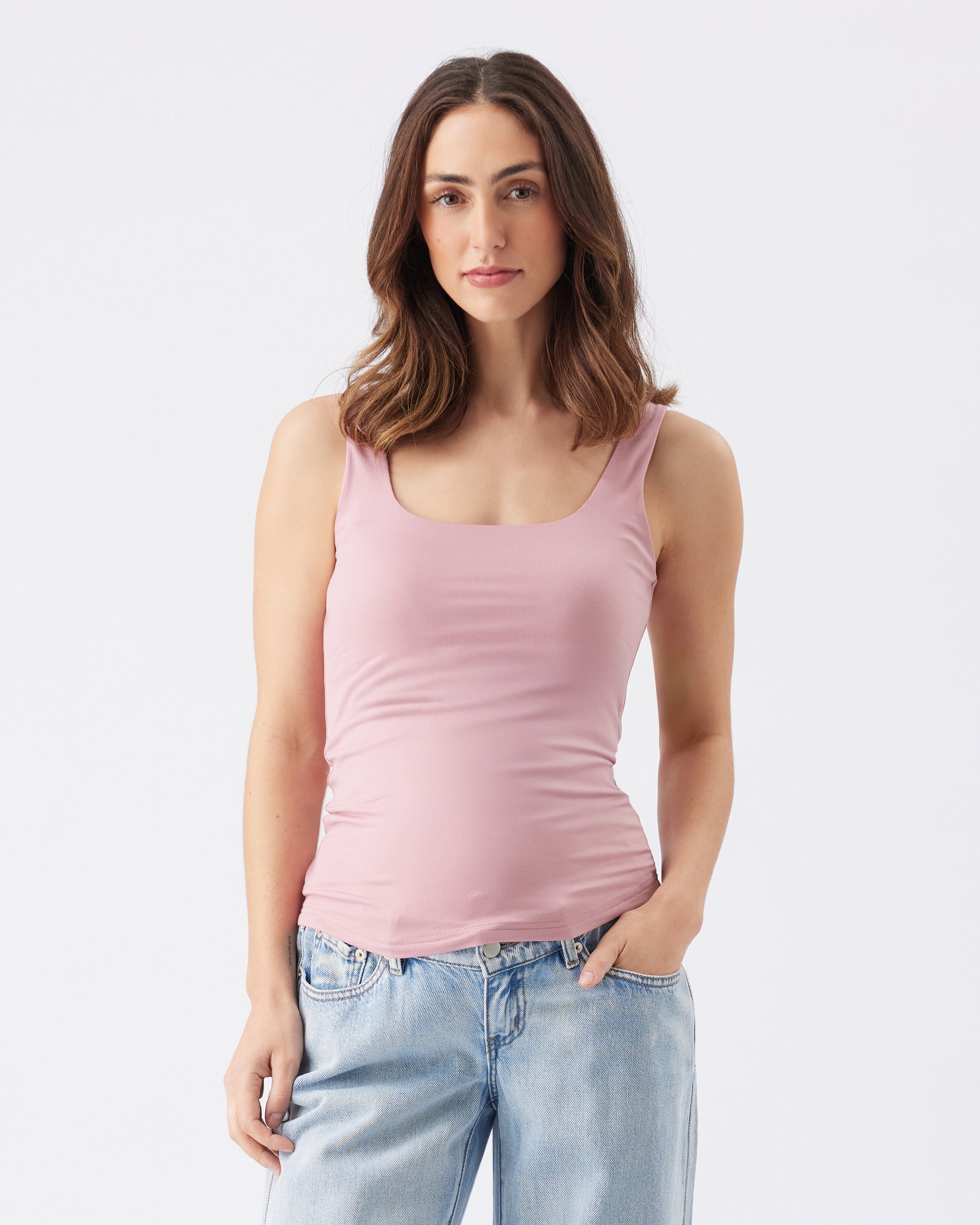Luxe Knit Tank Top Pink