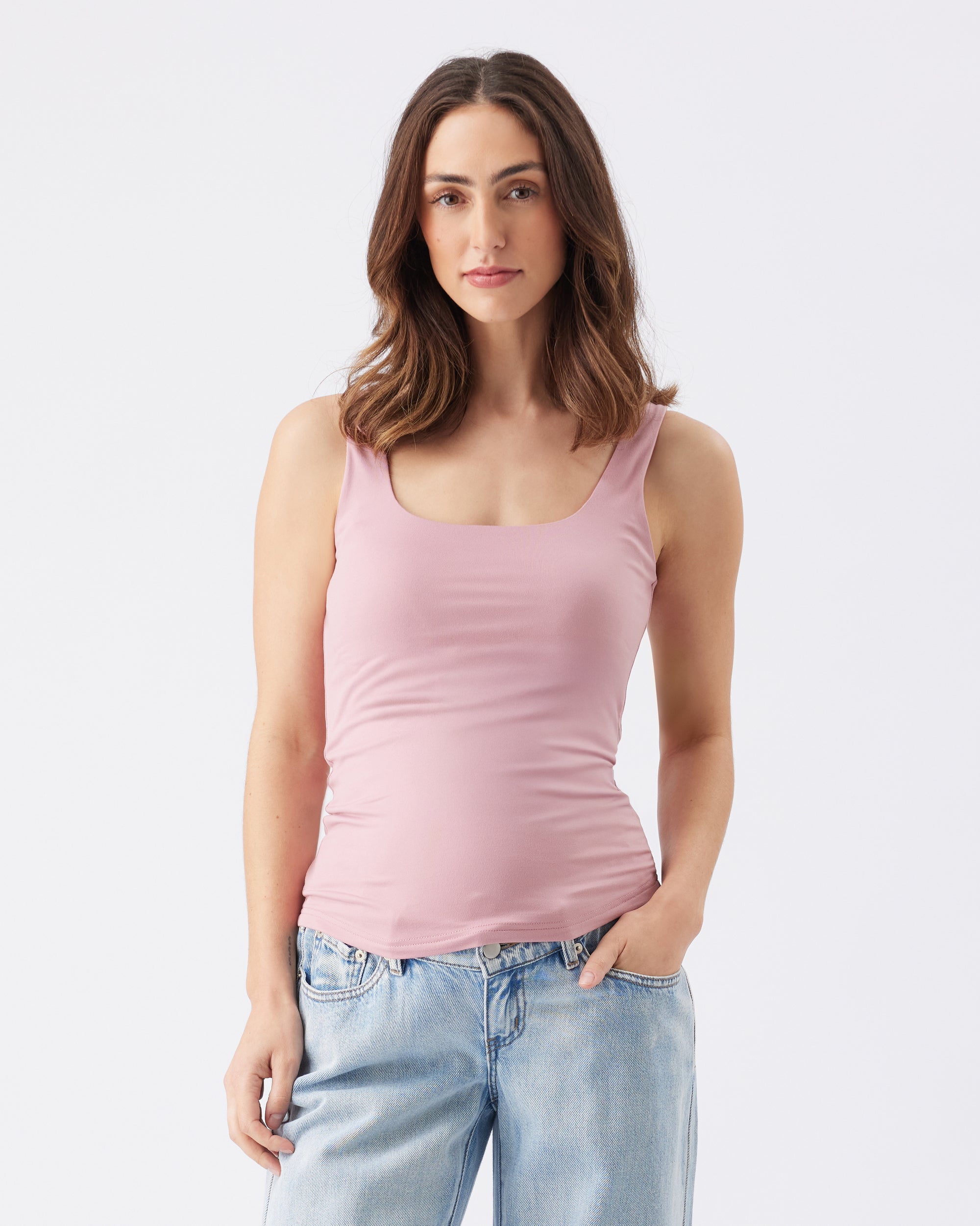 Luxe Knit Tank Top Pink