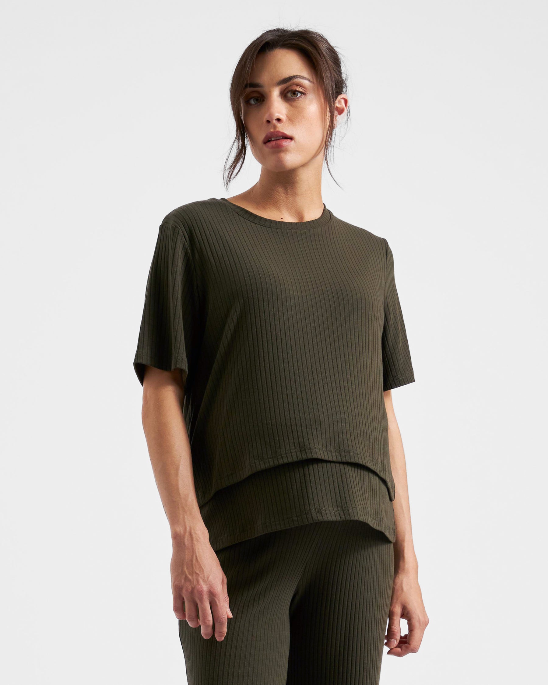 Mike Rib Nursing Top Khaki