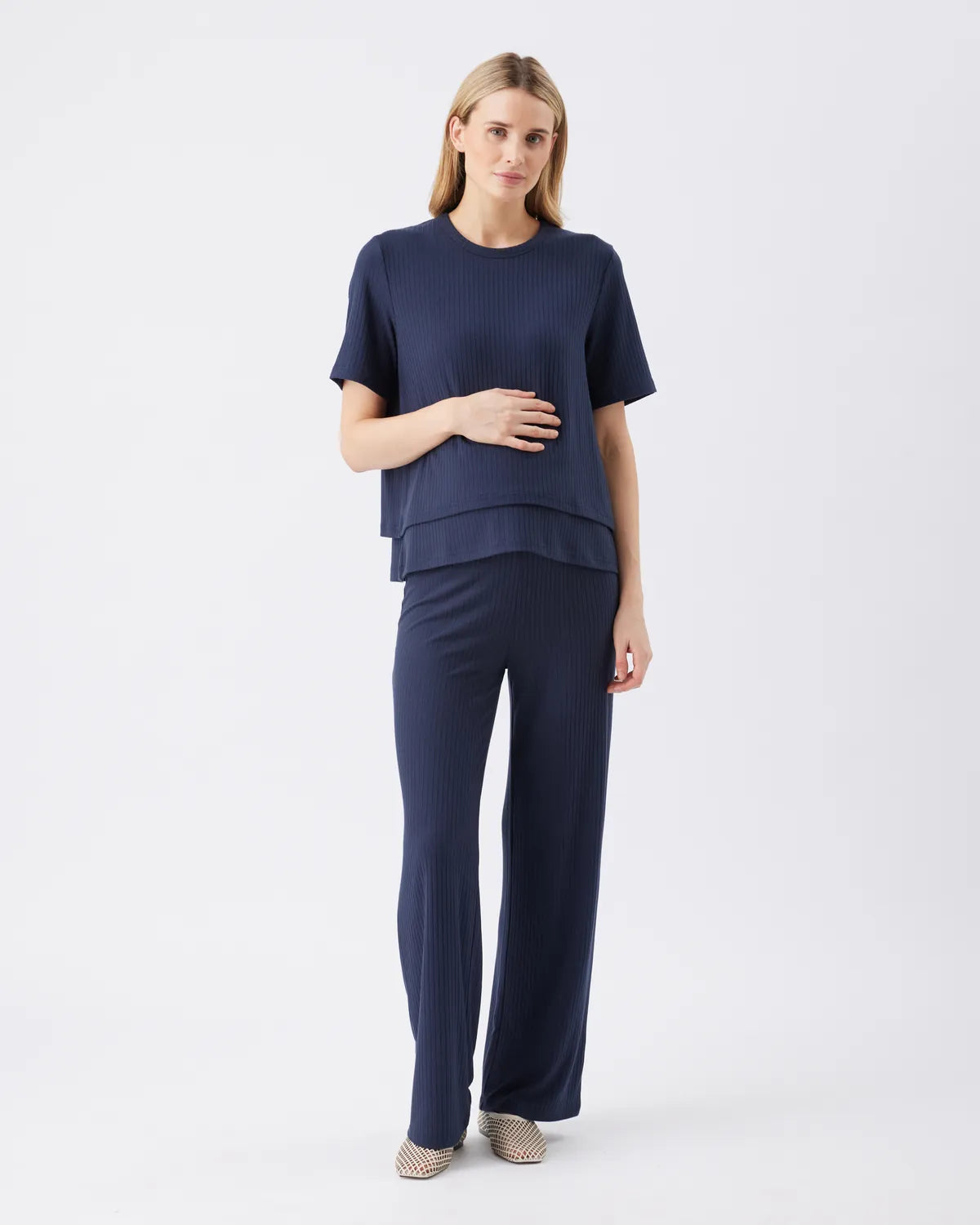 Mike Rib Nursing Top Navy