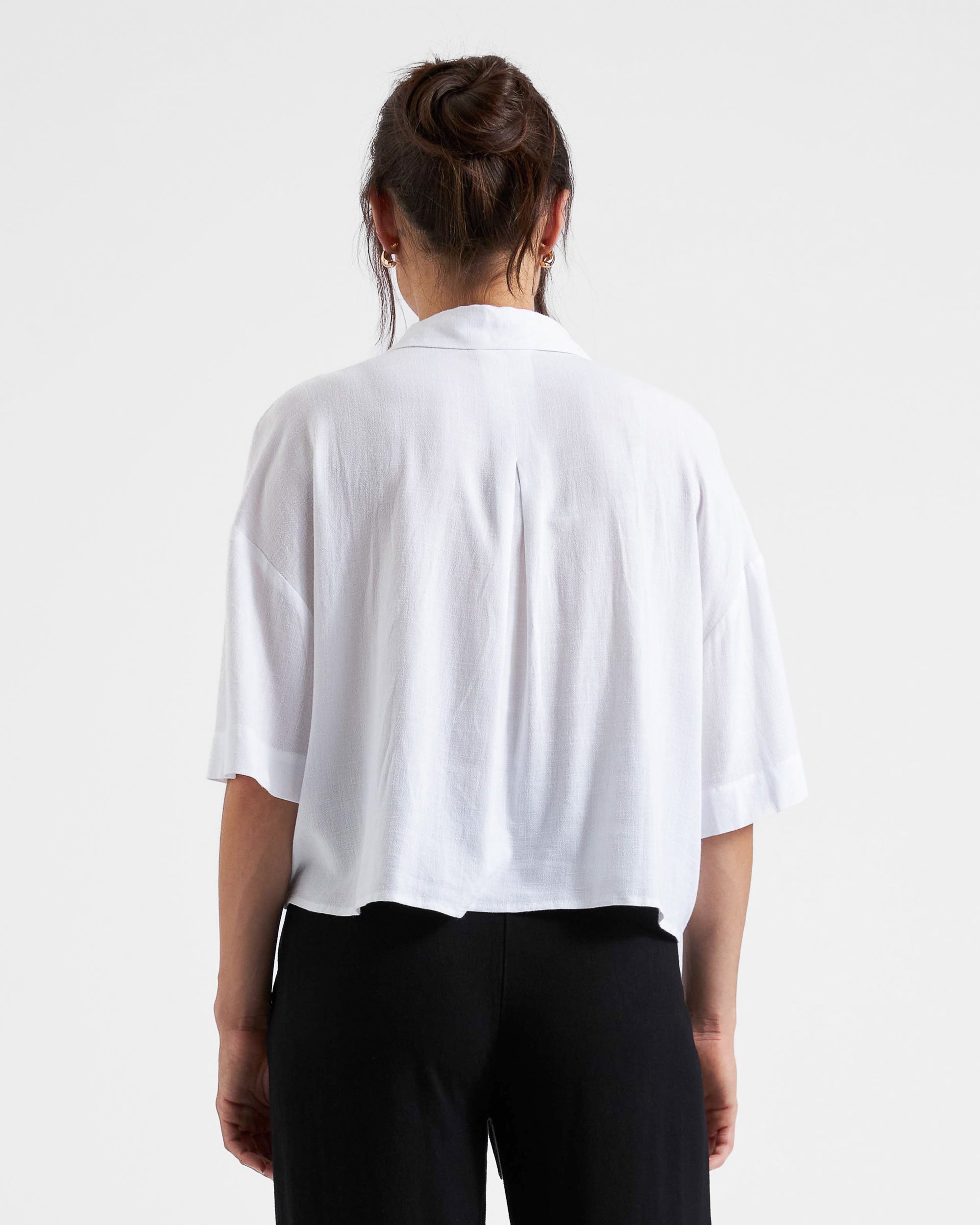 Farrah Crop Shirt White