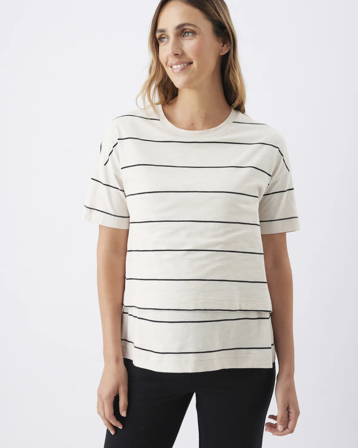Claudette Nursing Tee Ecru / Black