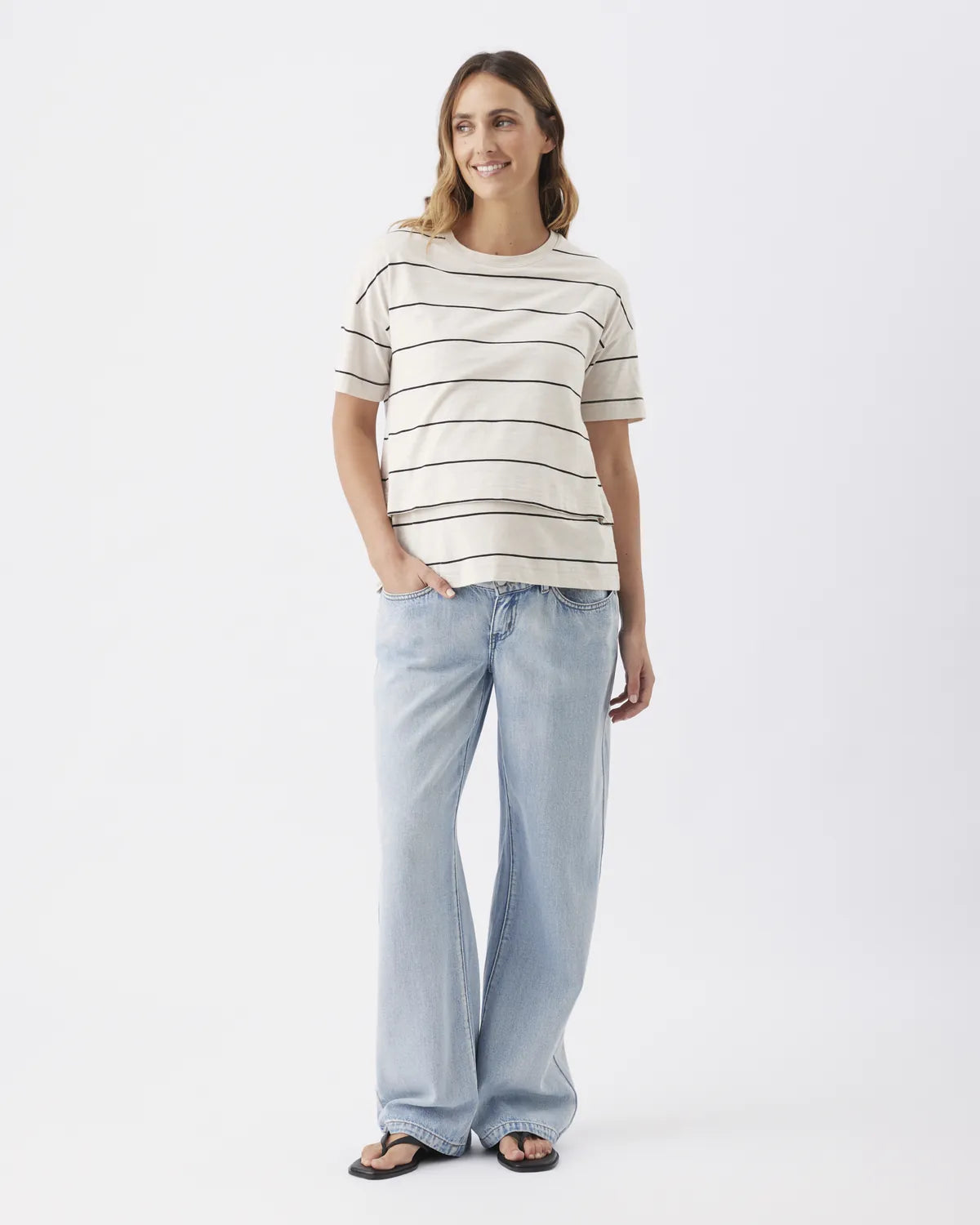 Claudette Nursing Tee Ecru / Black