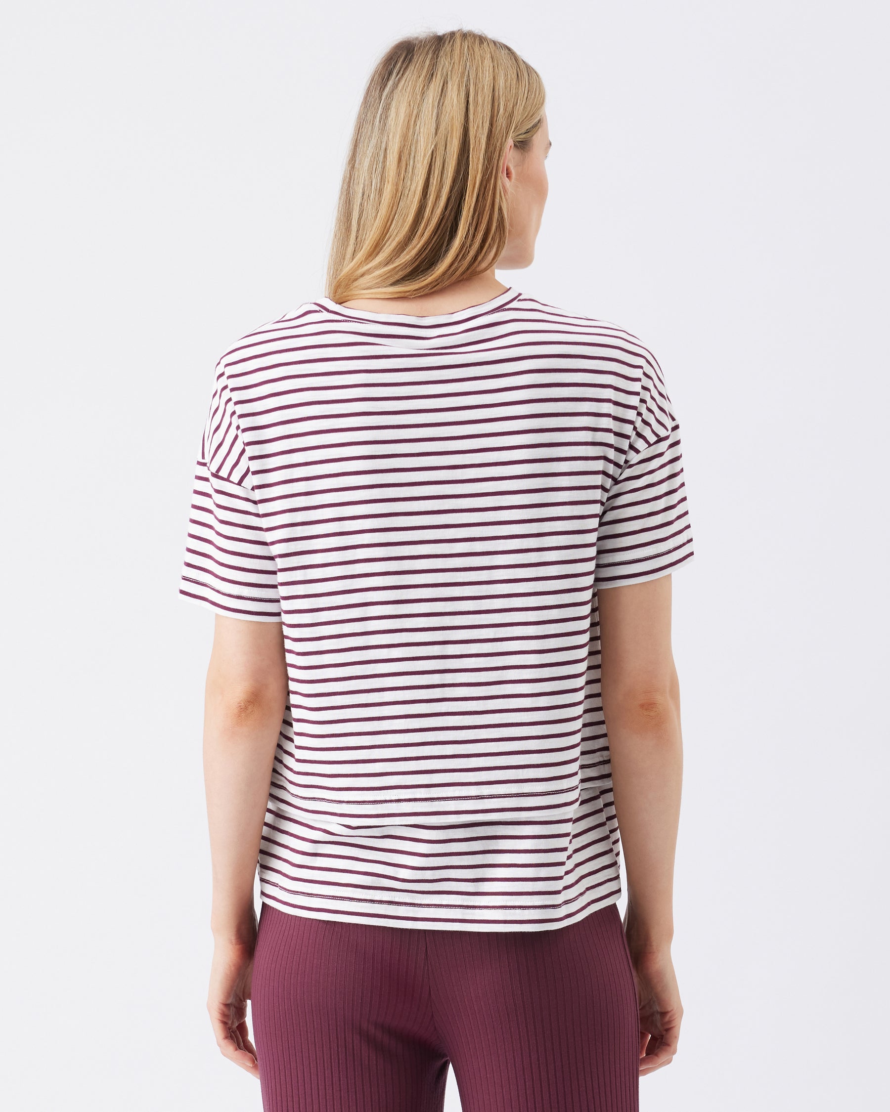 Claudette Nursing Tee White / Maroon
