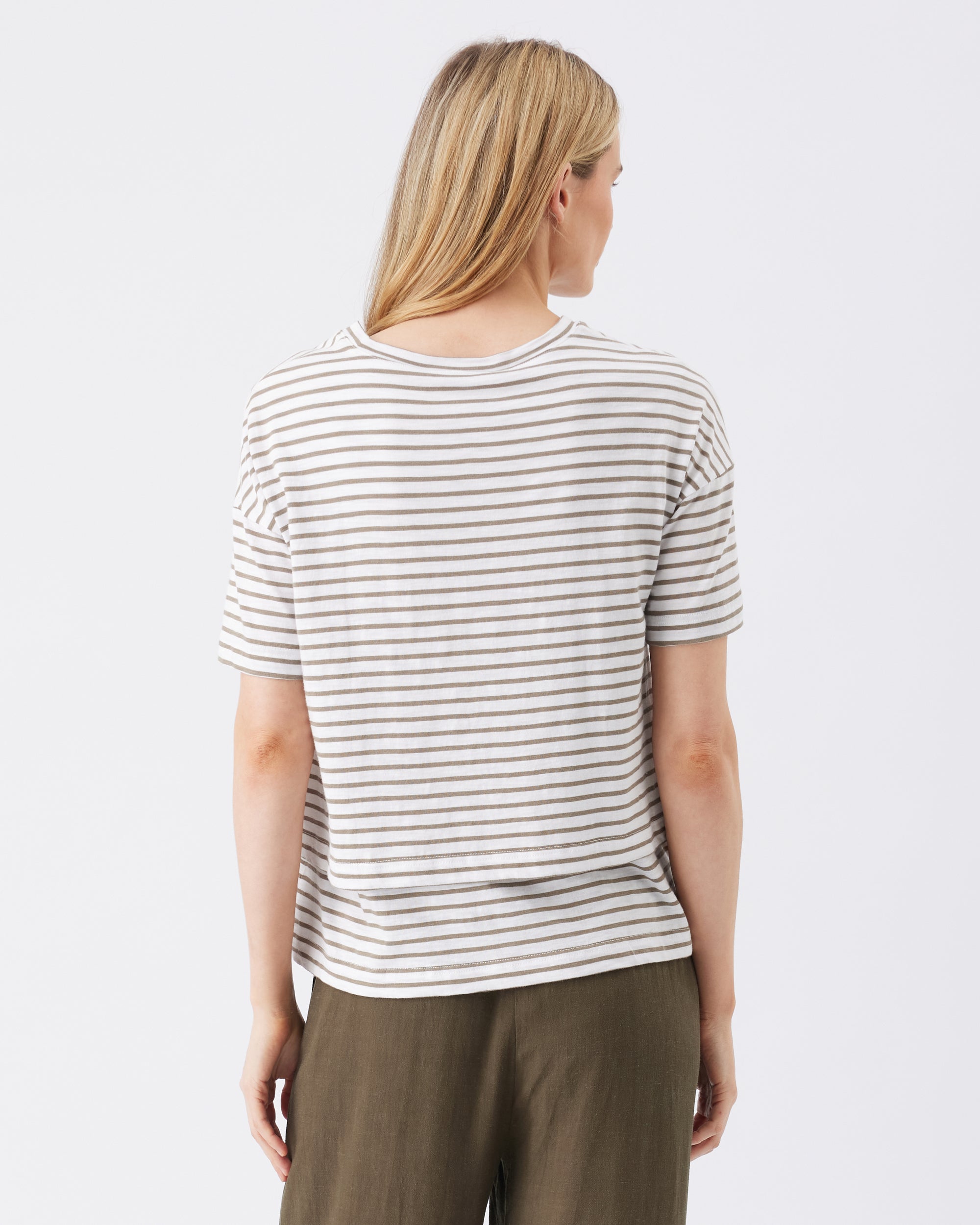 Claudette Nursing Tee White / Olive