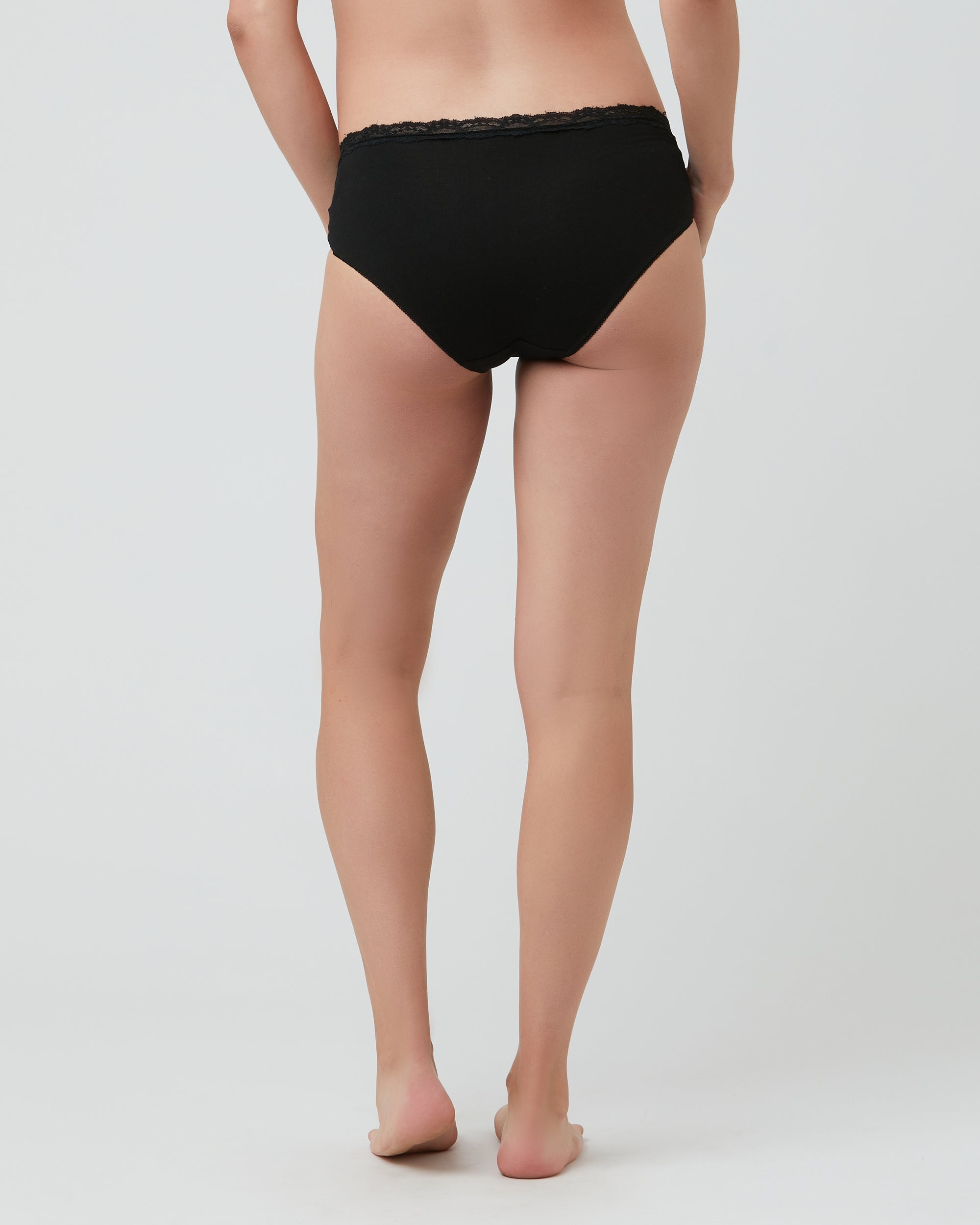 Organic Cotton Lacey Briefs Black