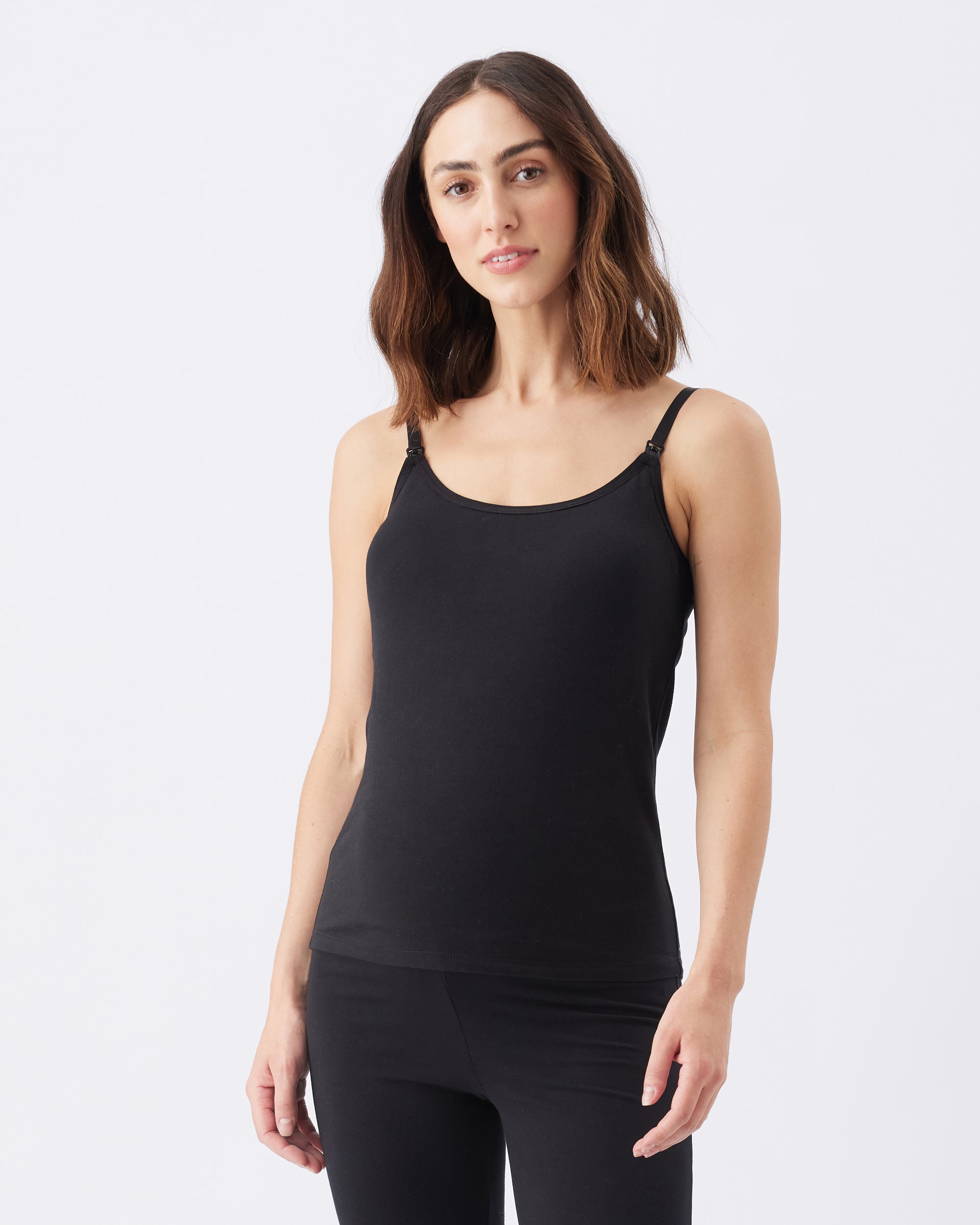 Organic Cotton Nursing Cami Black