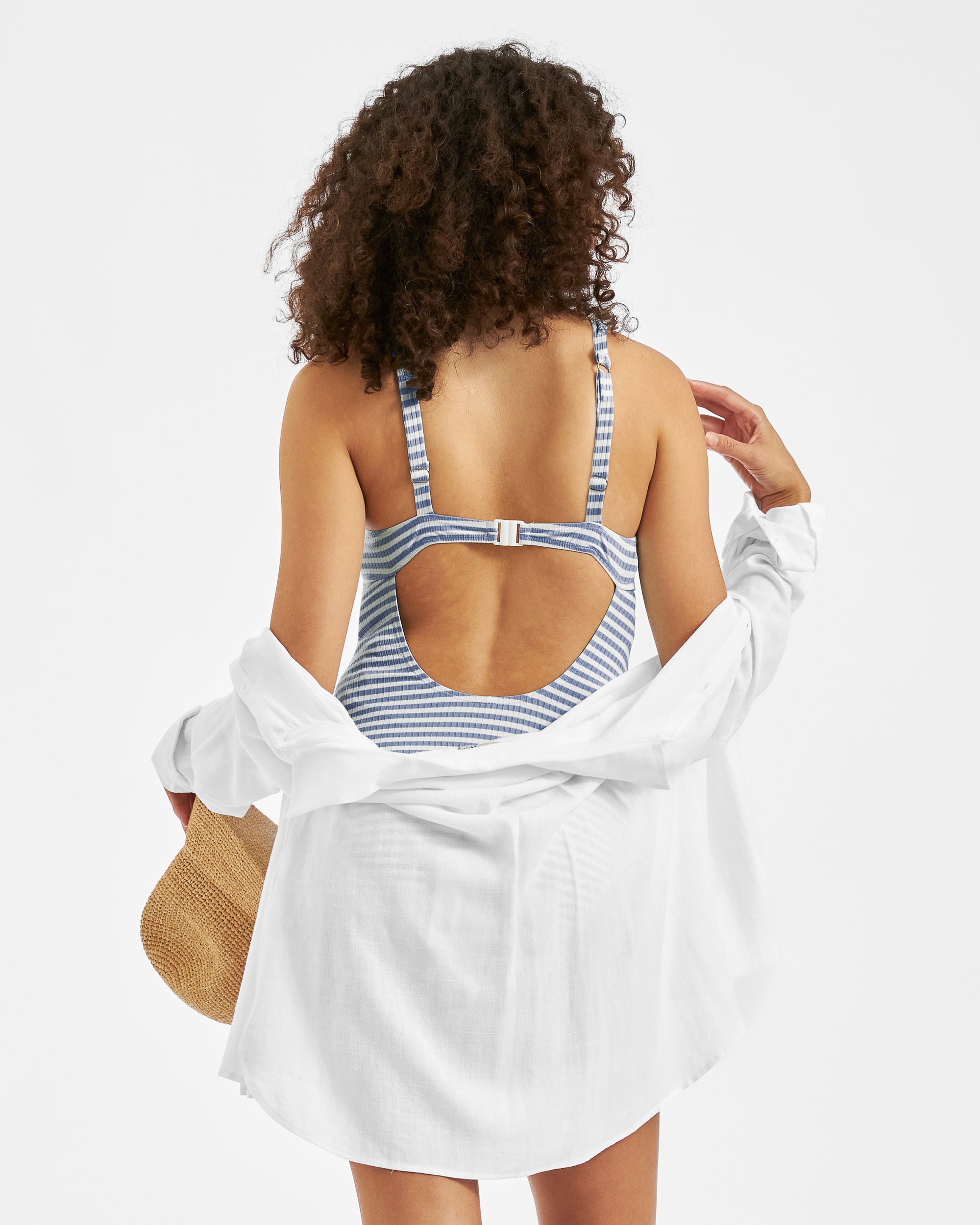 Dune Stripe One Piece Washed Indigo / White