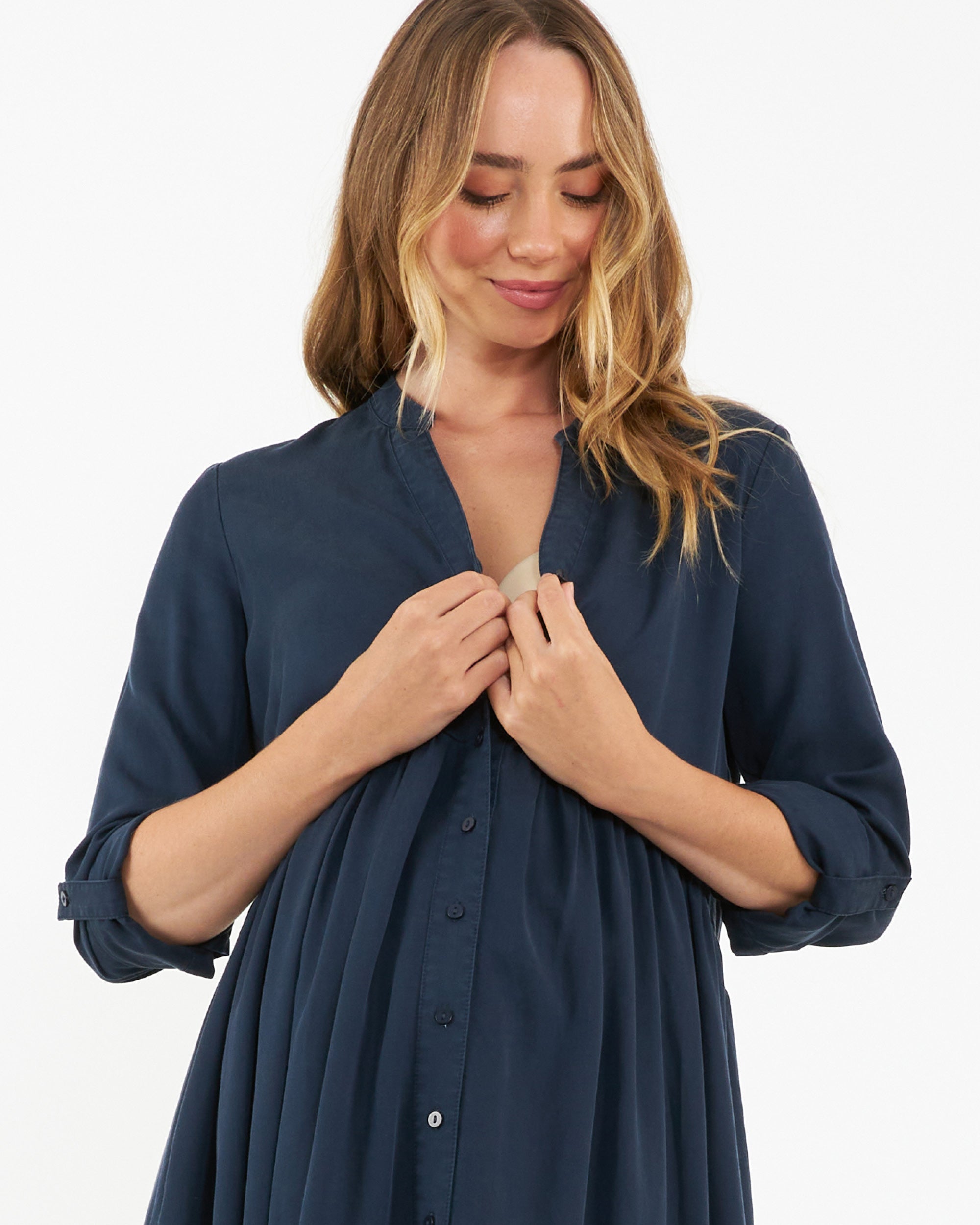 Demi Tencel Dress  Navy