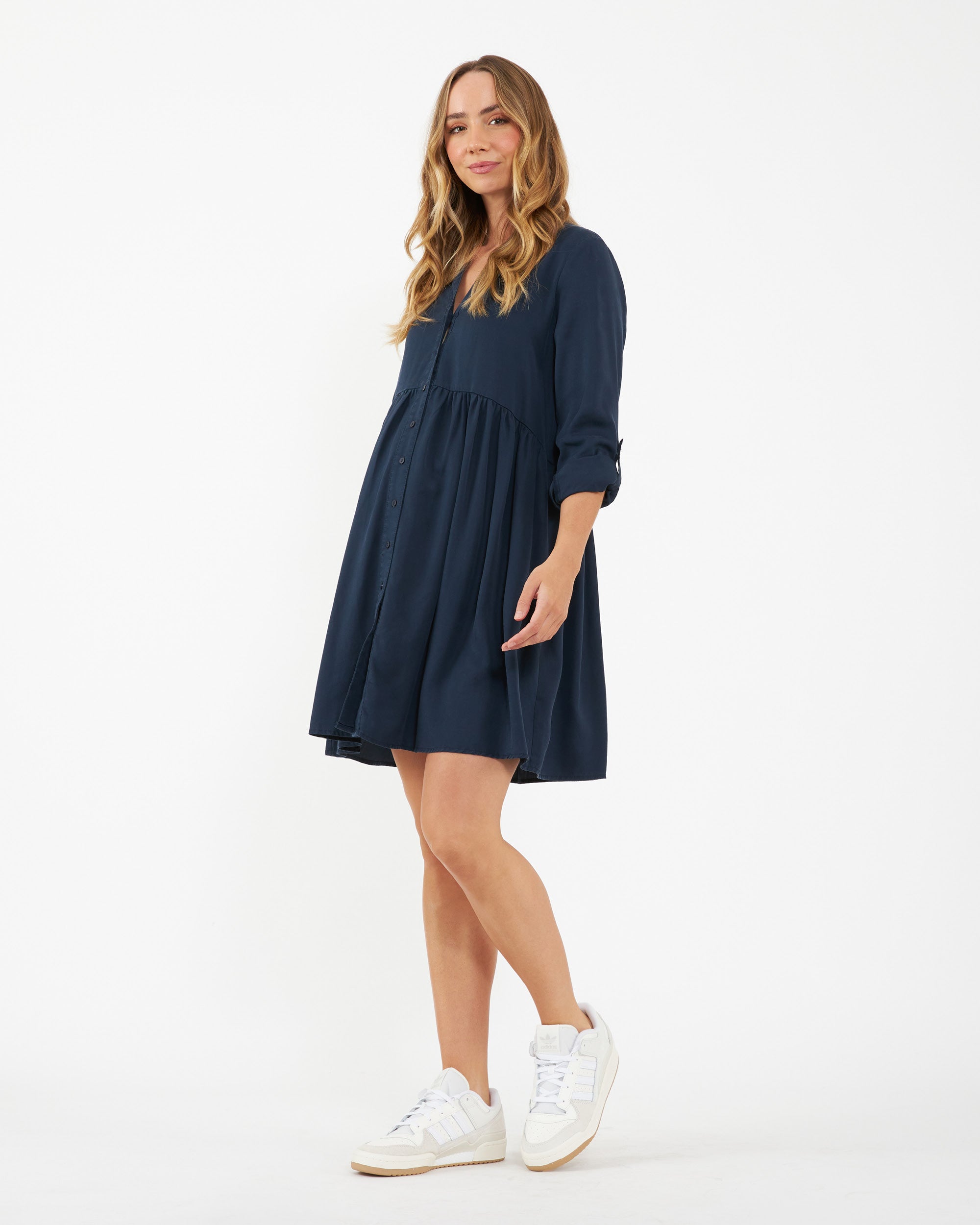 Demi Tencel Dress  Navy