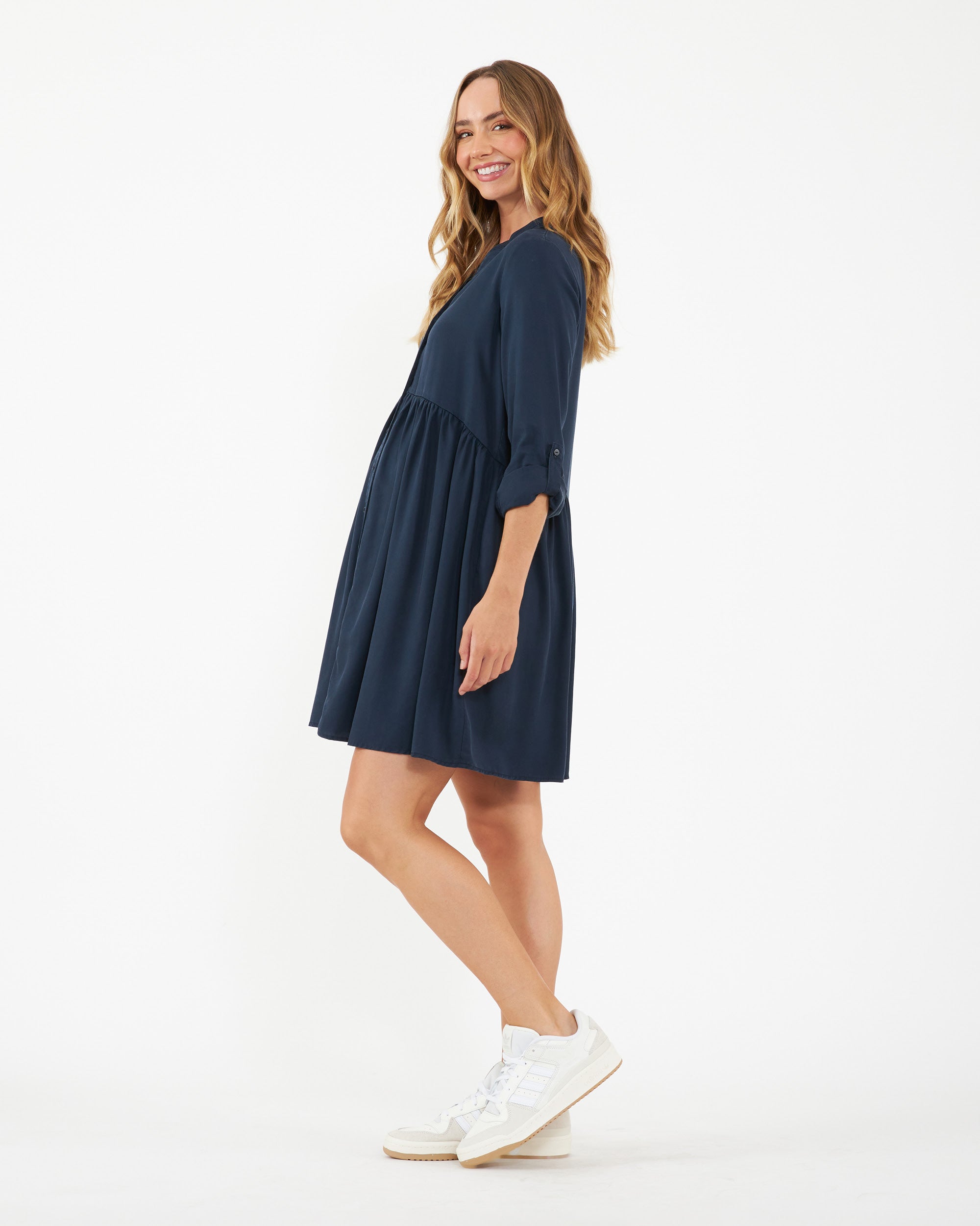 Demi Tencel Dress  Navy