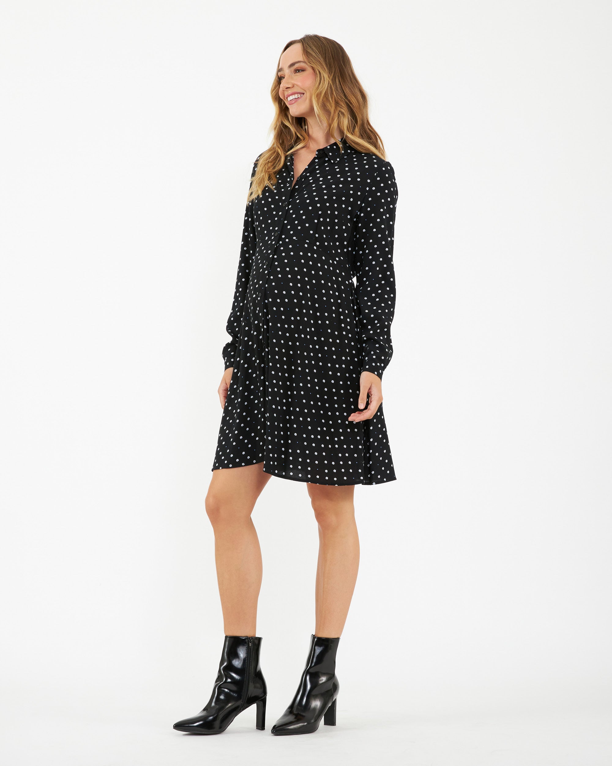 Fifi Shirt Dress Black