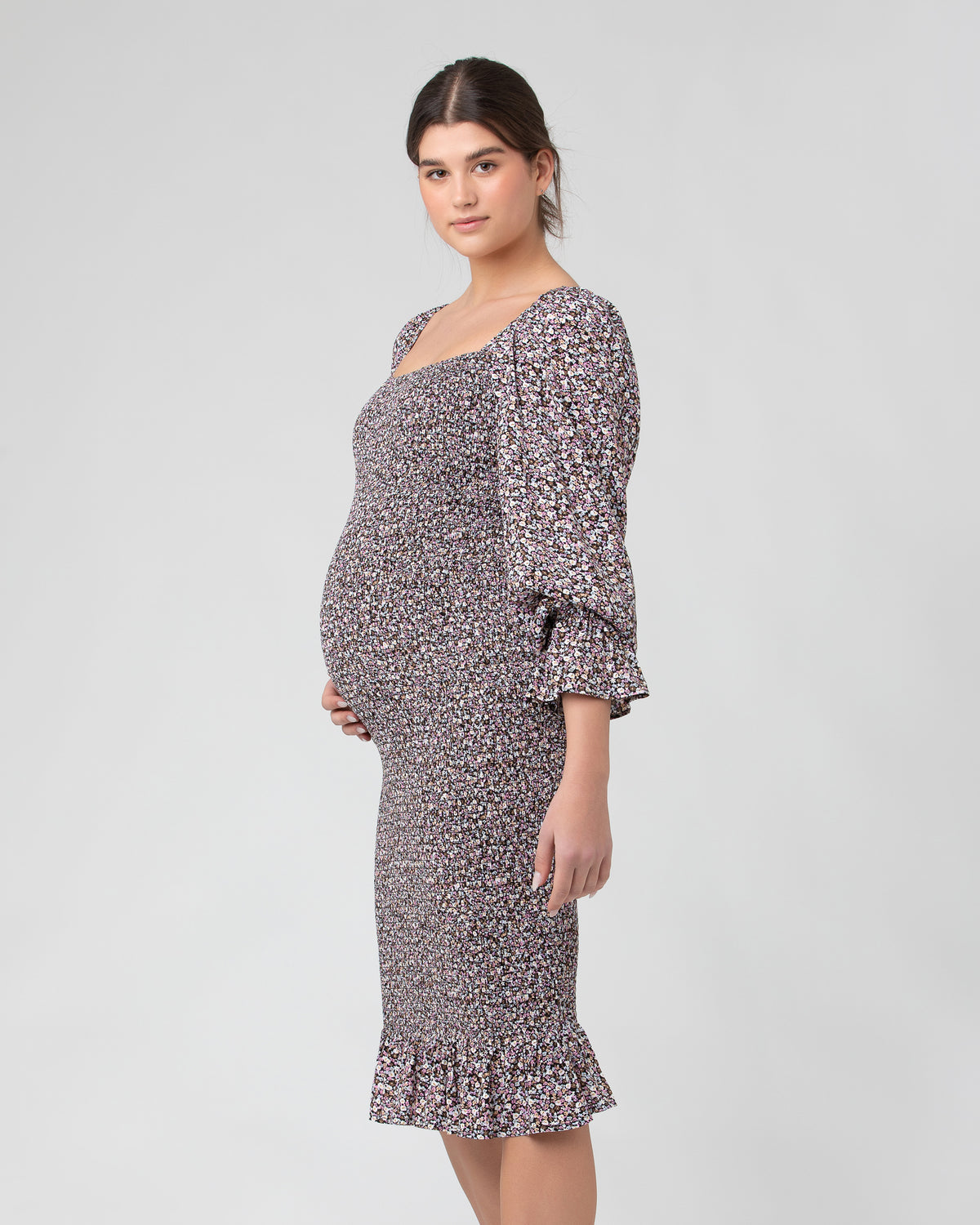Willow Shirred Dress Black