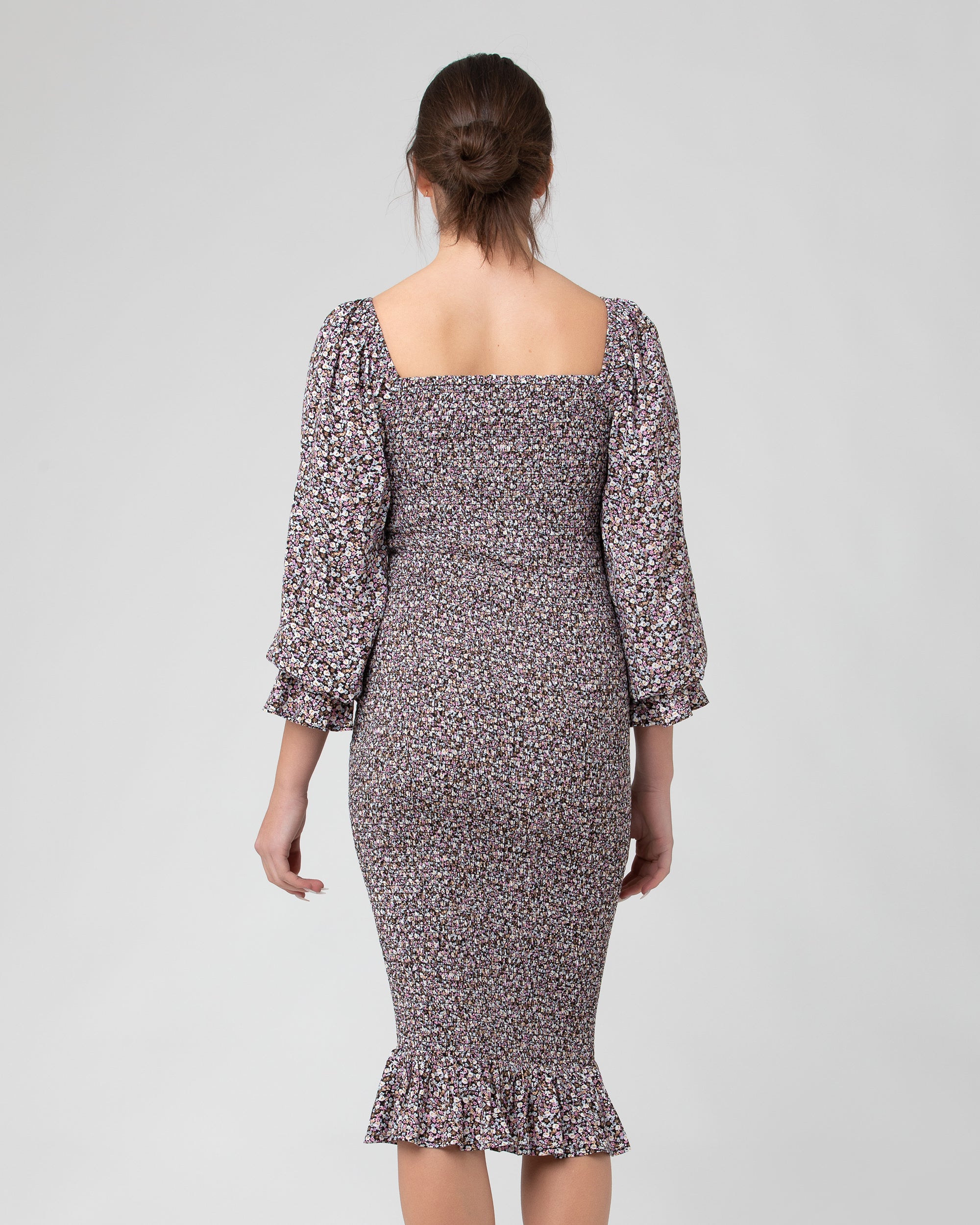 Willow Shirred Dress Black