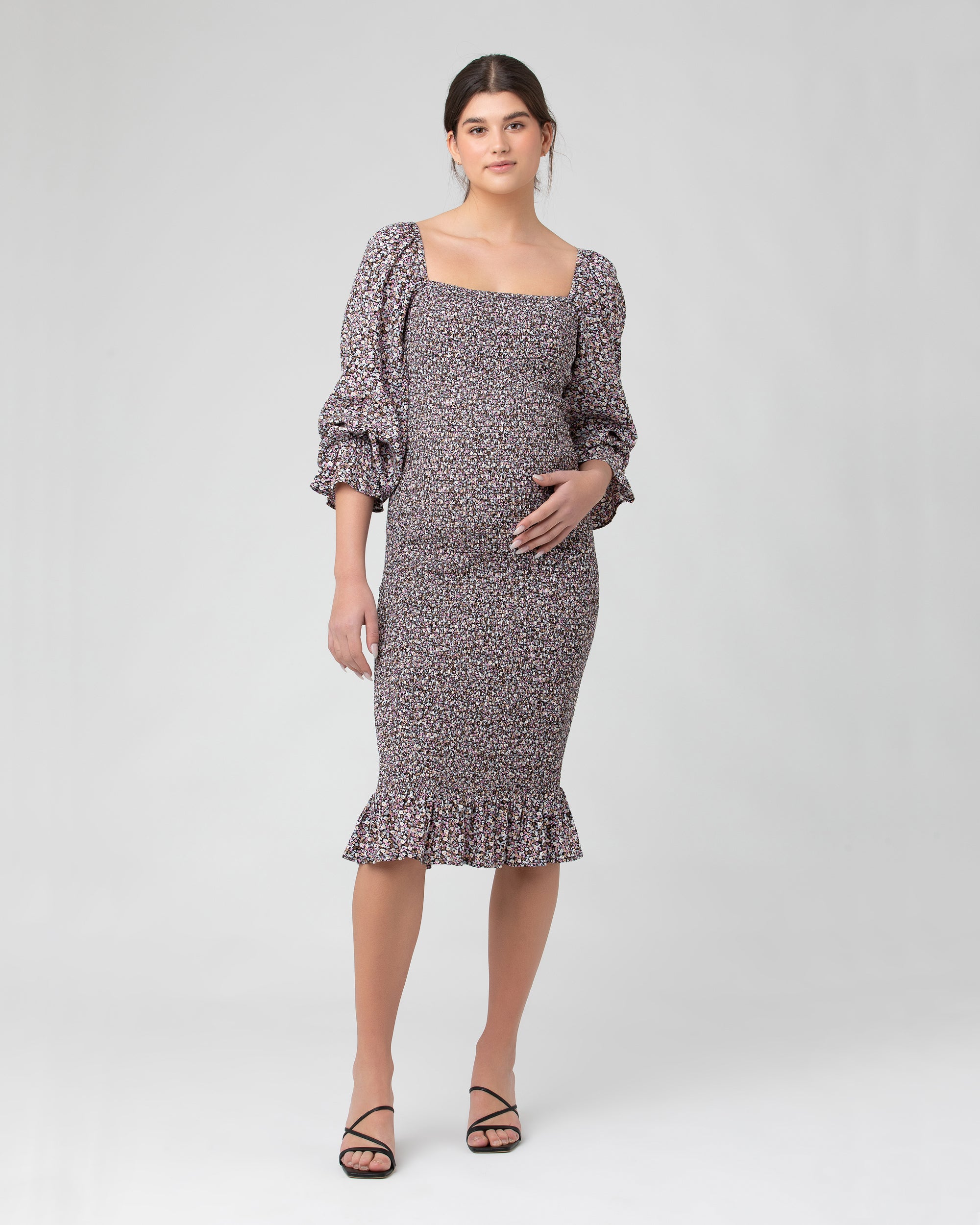 Willow Shirred Dress Black