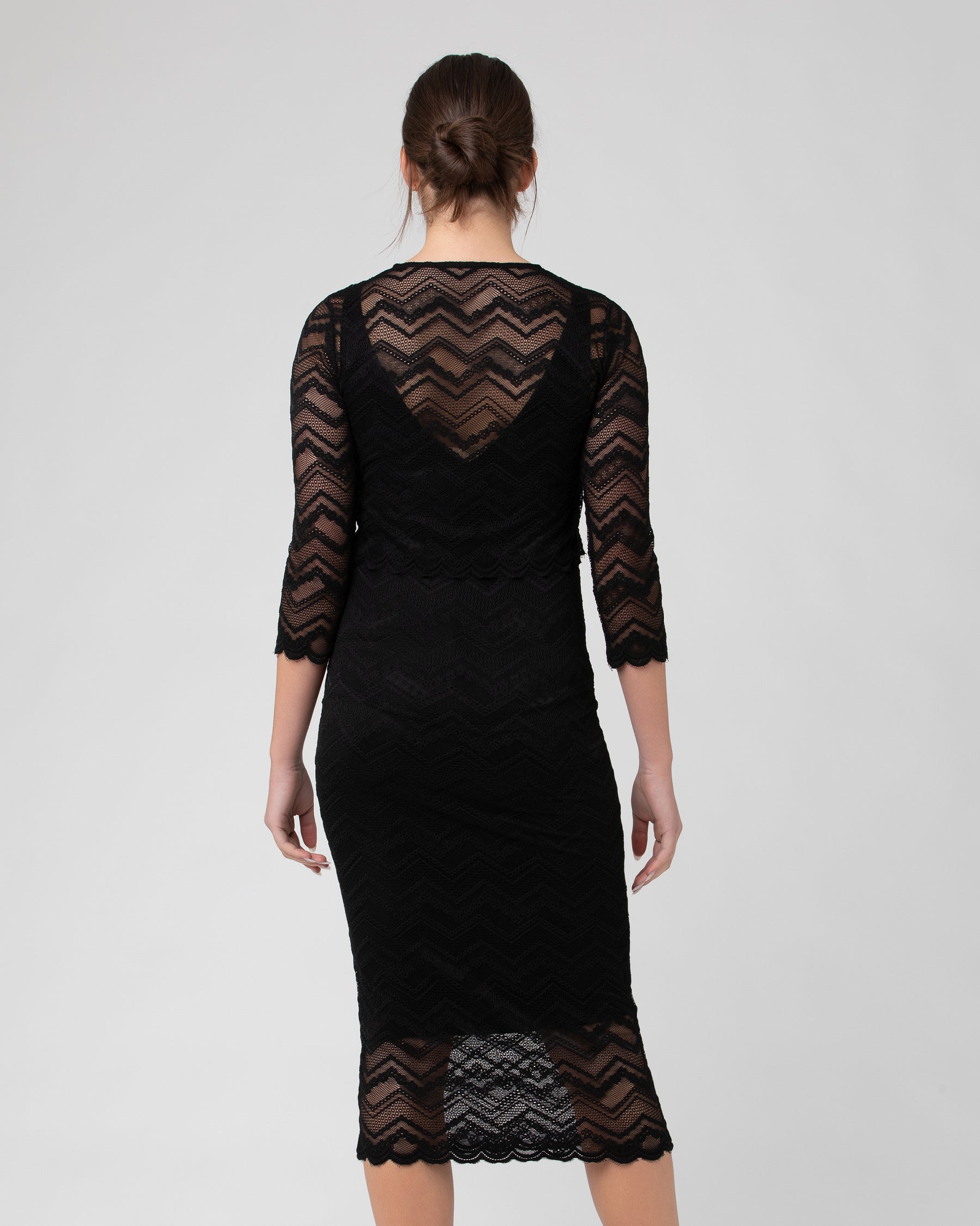 Eve Lace Nursing Dress Black