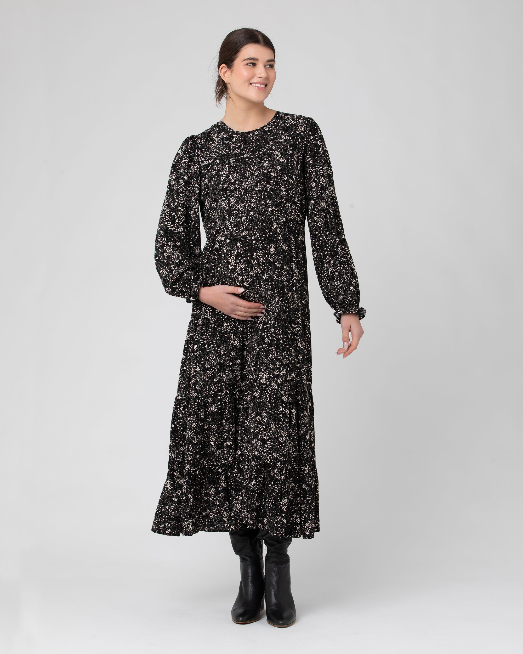 Trixie Tiered Dress Black / Natural