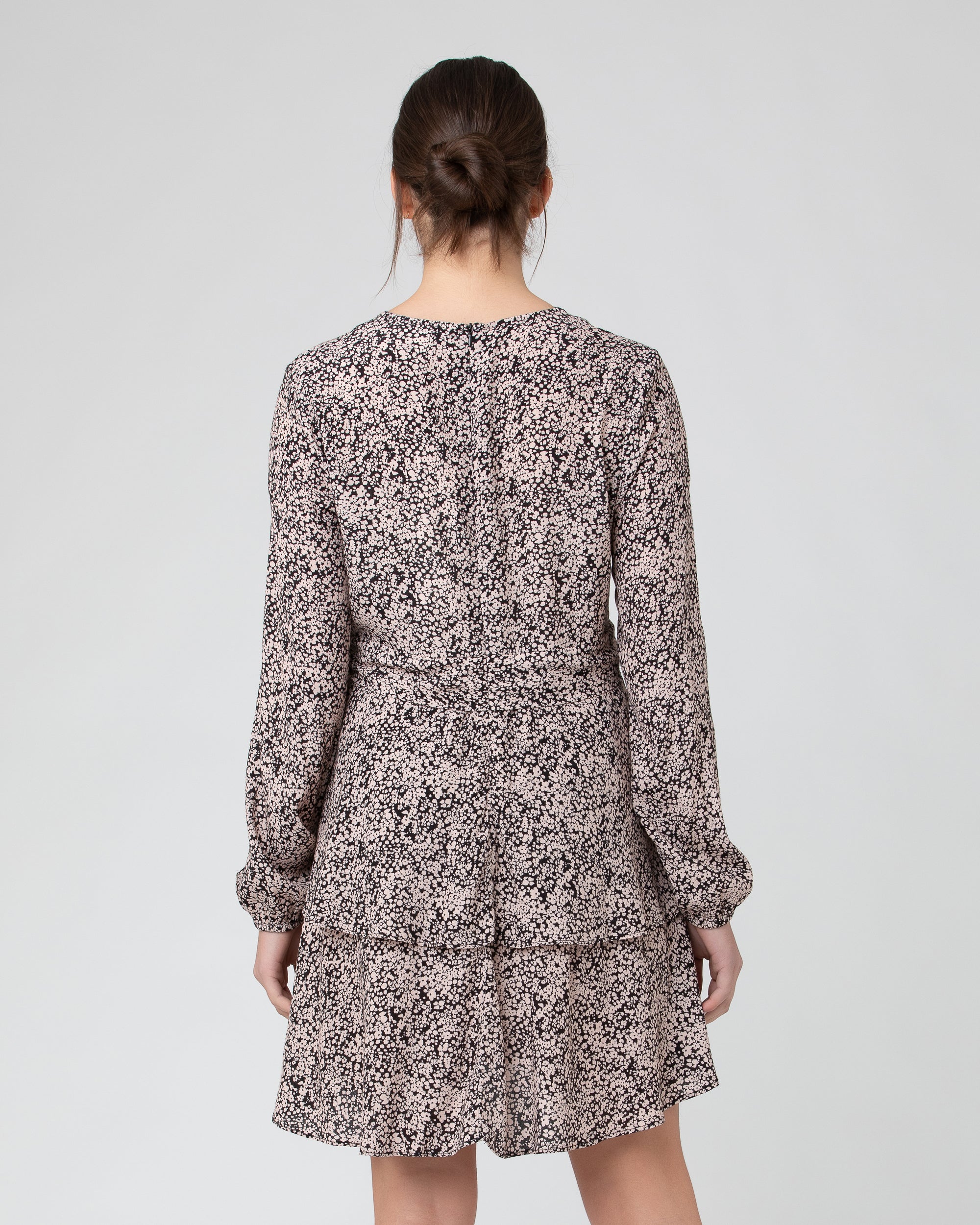 Florence Layered Dress  Black / Dusty Pink