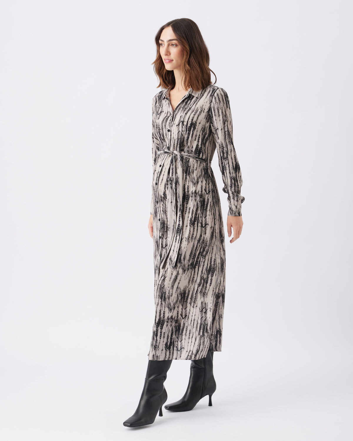 Sylvia Shirt Dress Natural / Black