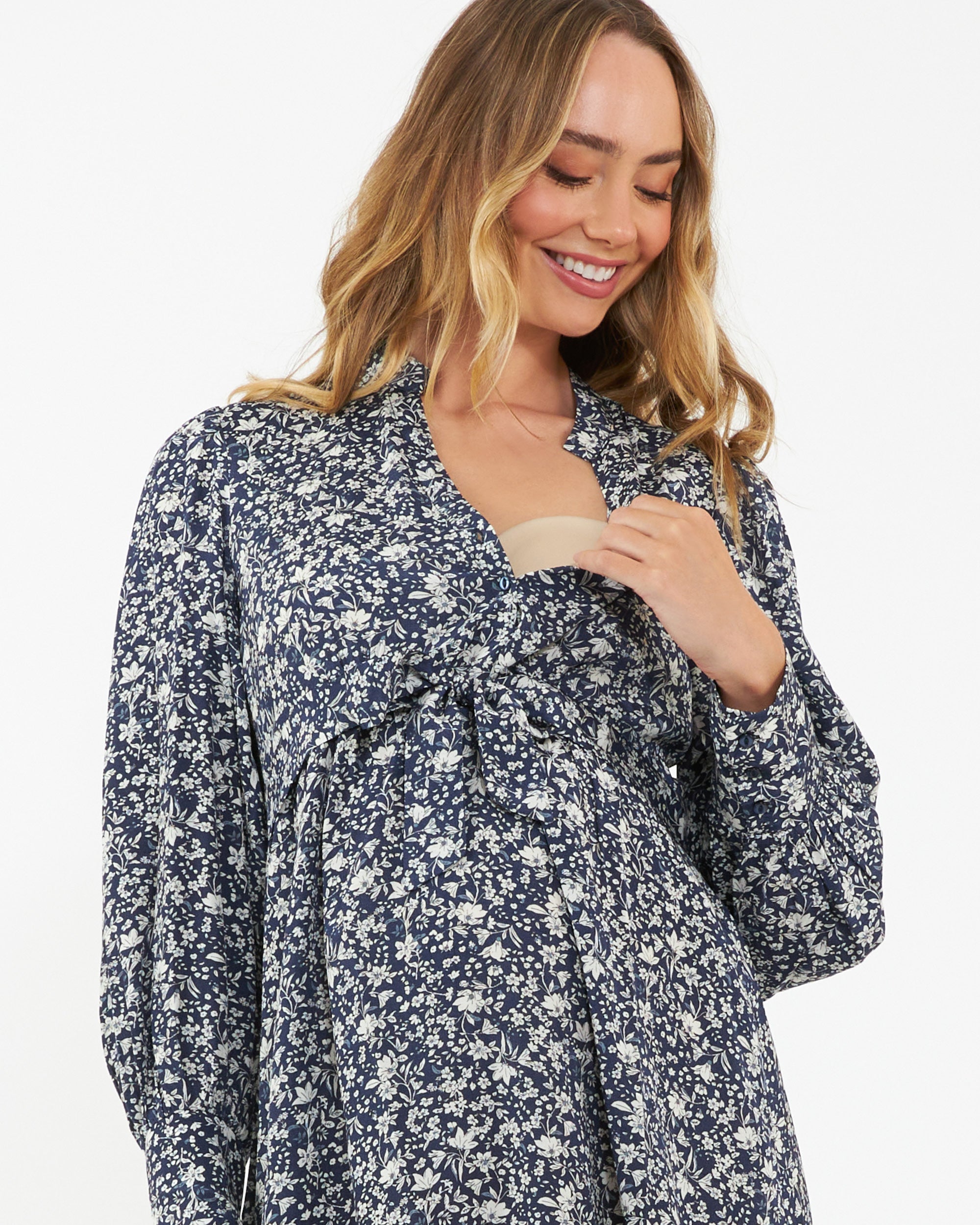 Thea Dress Navy / White