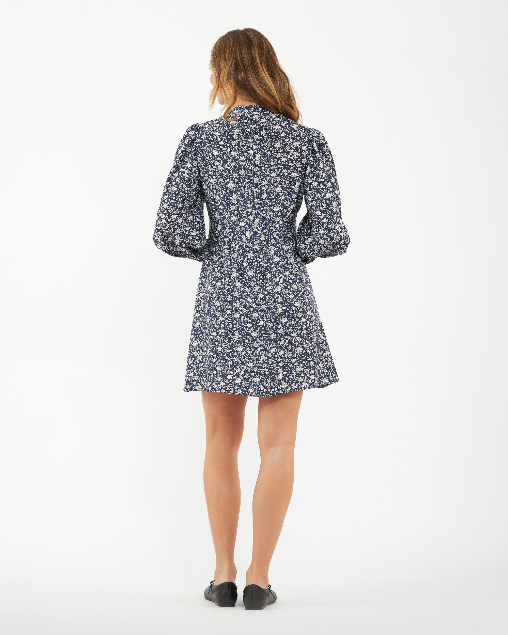 Thea Dress  Navy / White