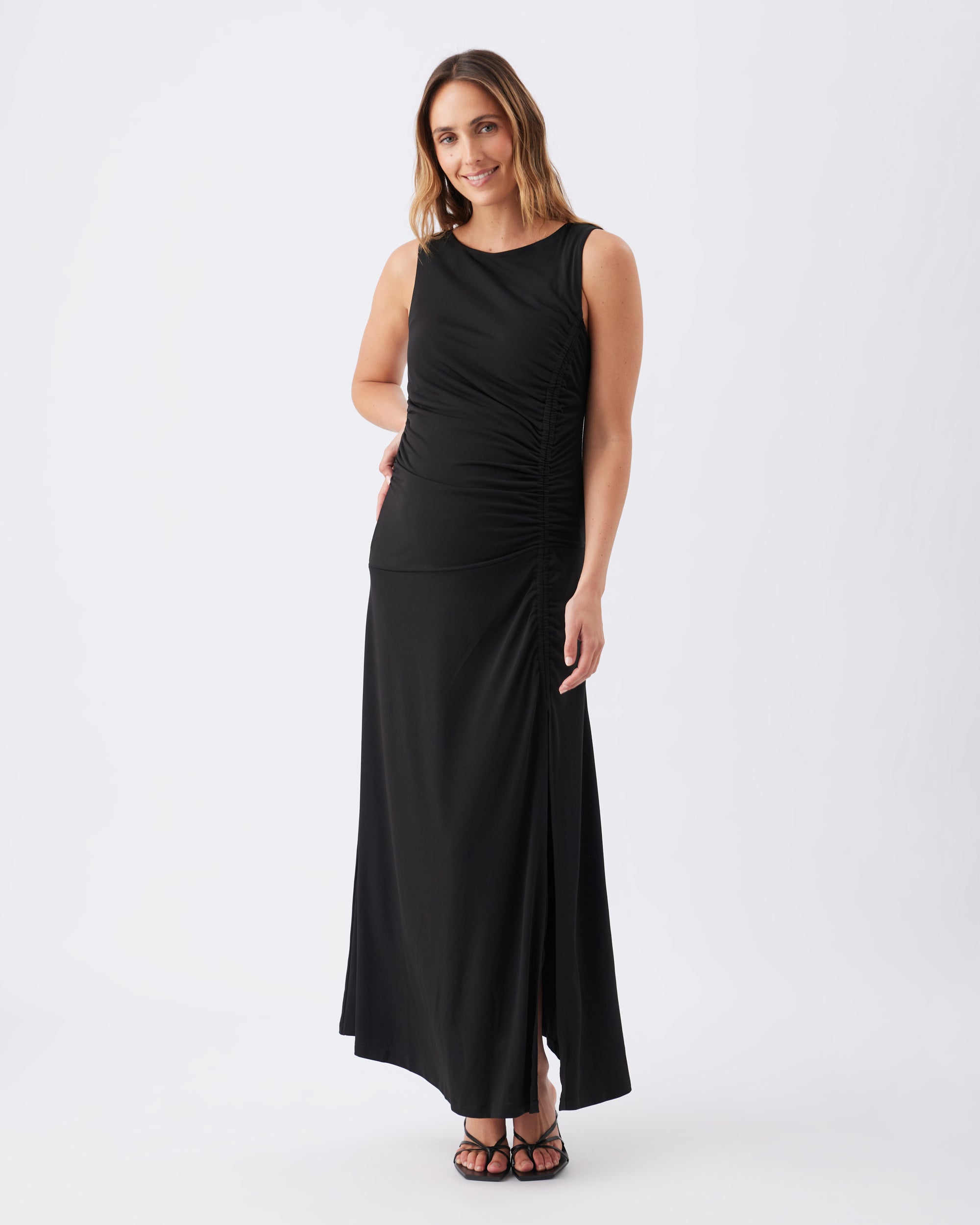 Erika Ruched Dress Black