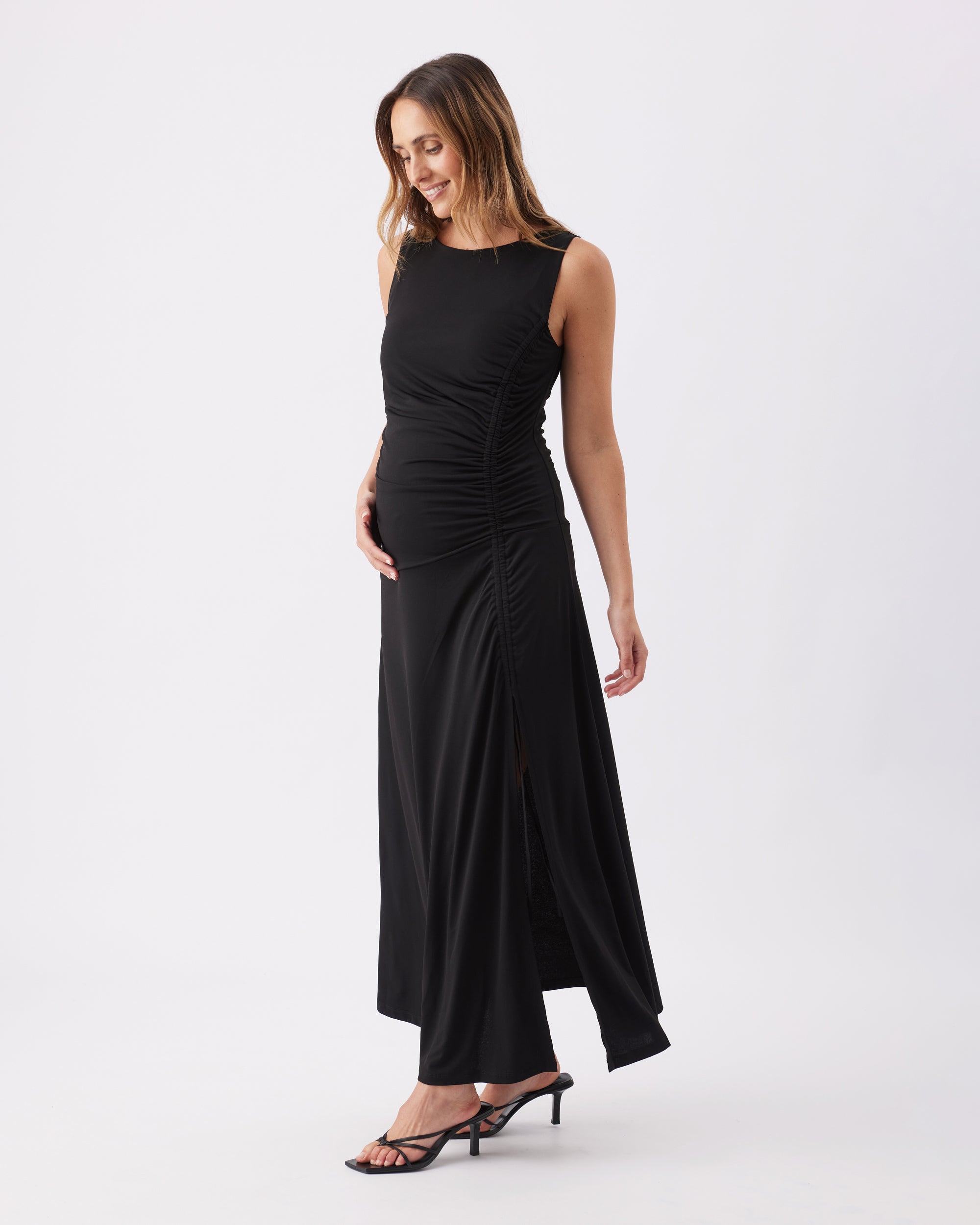 Erika Ruched Dress Black