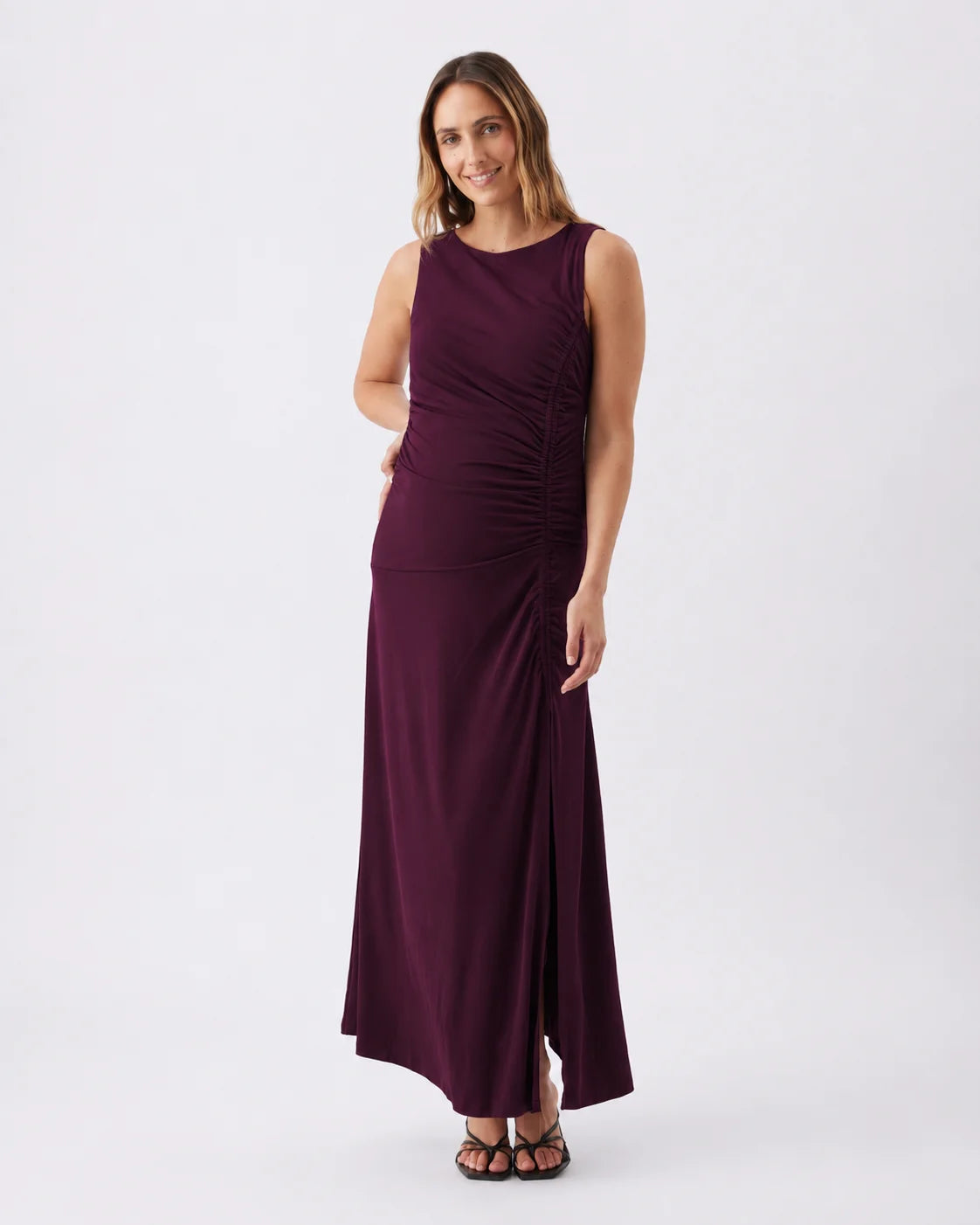 Erika Ruched Dress Purple
