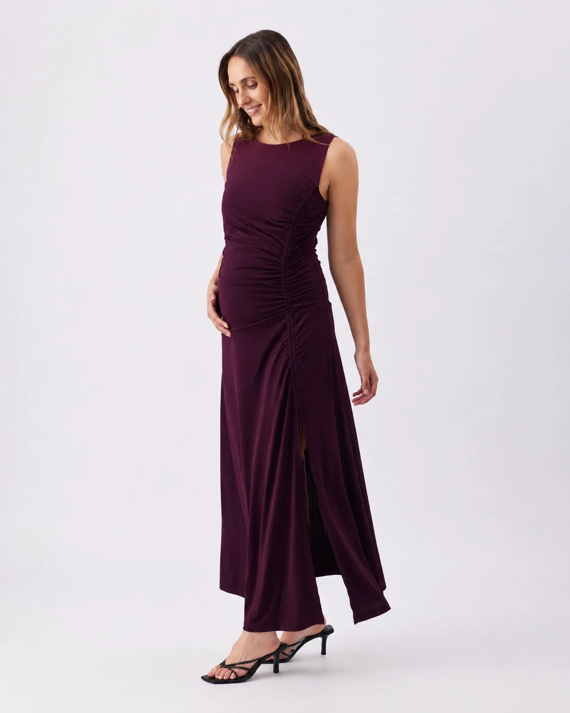 Erika Ruched Dress Purple