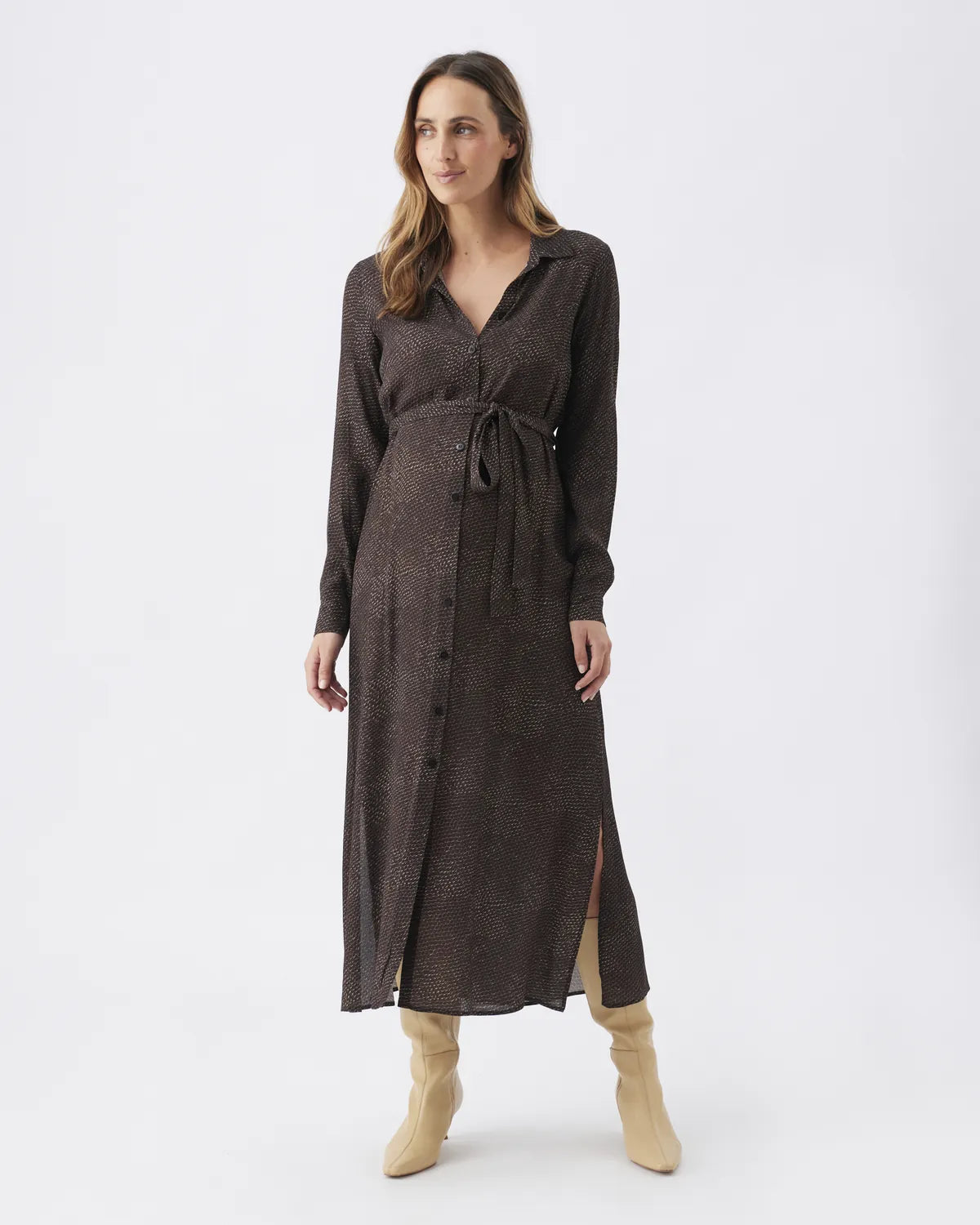 Helena Shirt Dress Chocolate