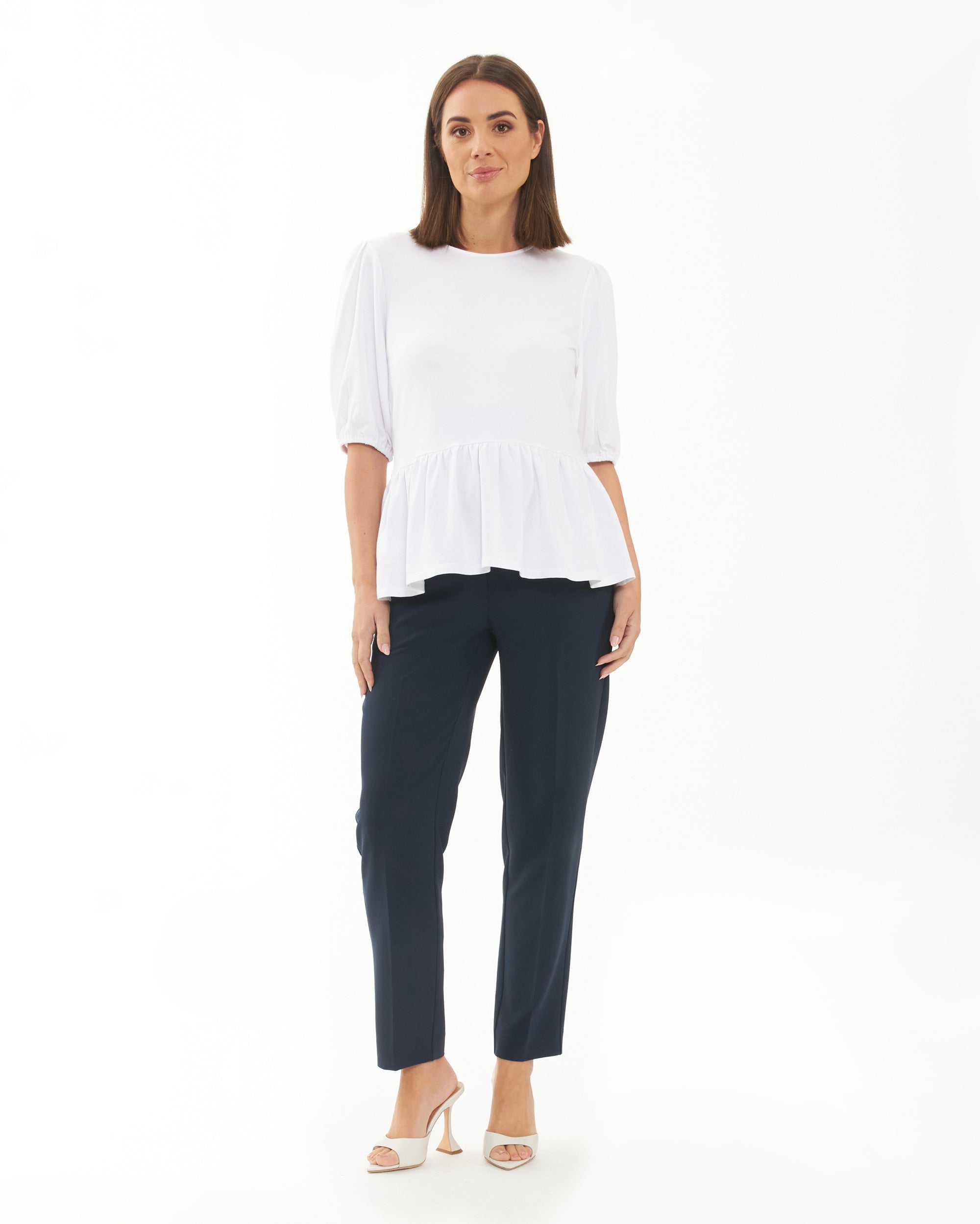Alexa Classic Crop Pant Navy