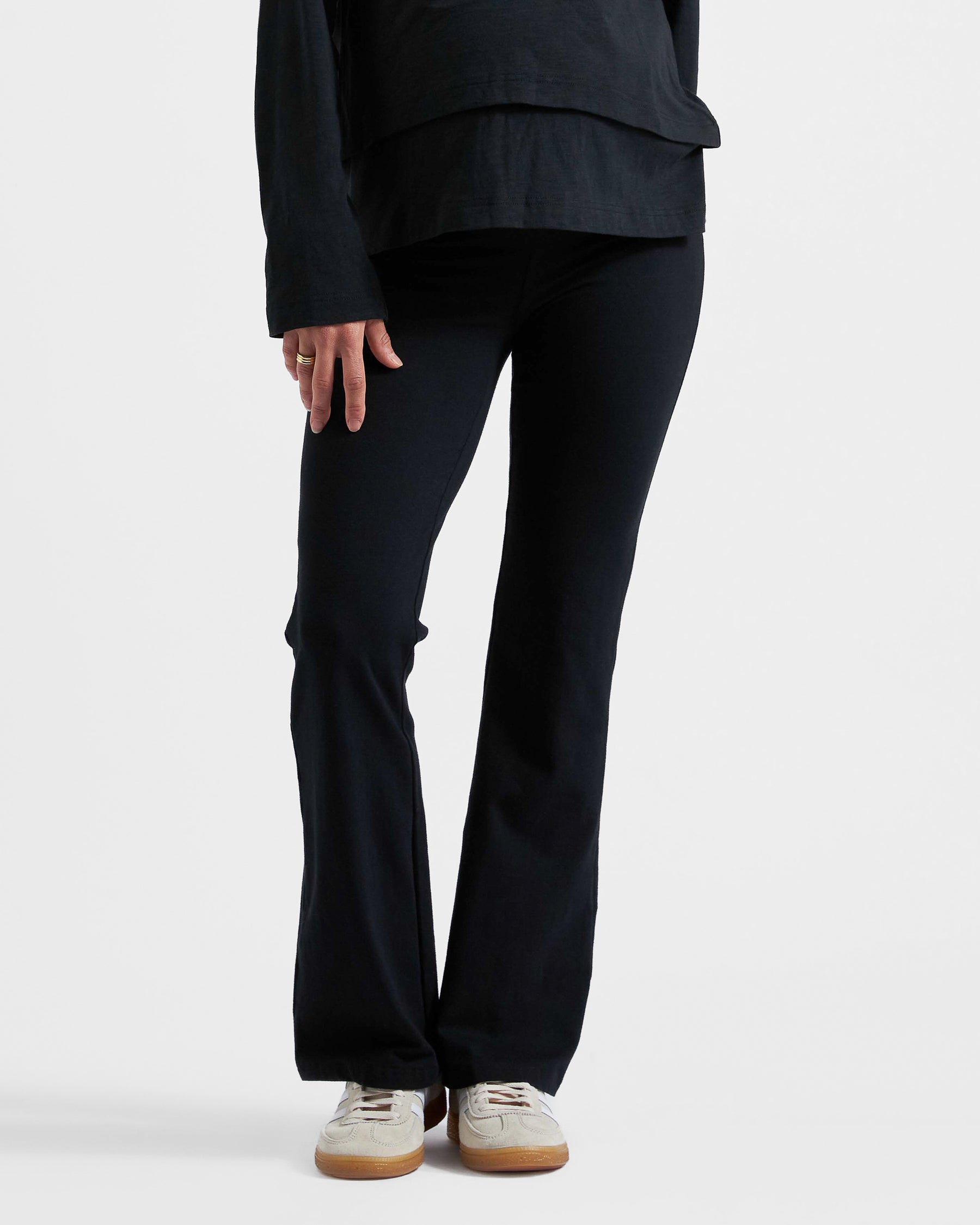 Organic Jersey Flare Pant Black
