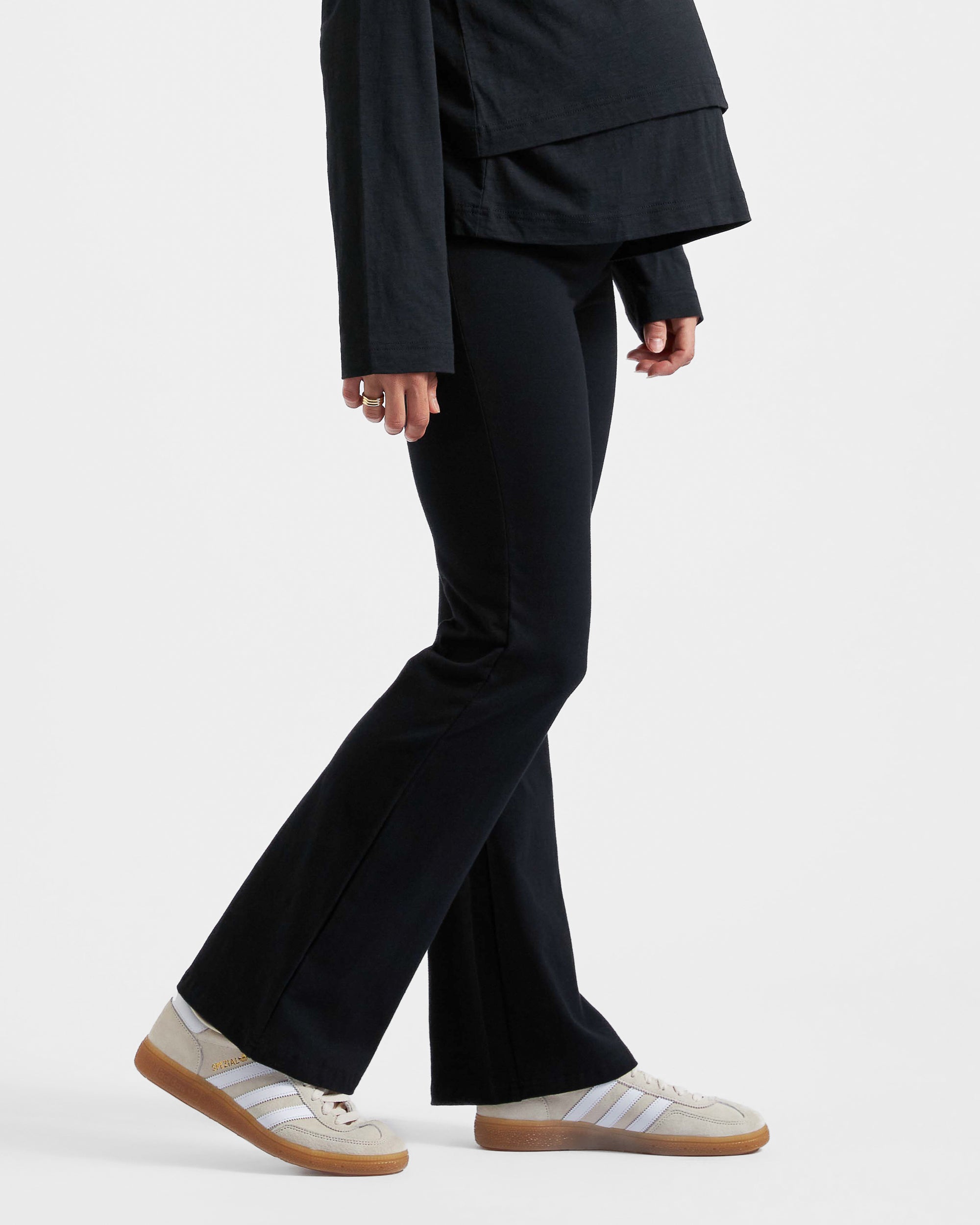 Organic Jersey Flare Pant Black