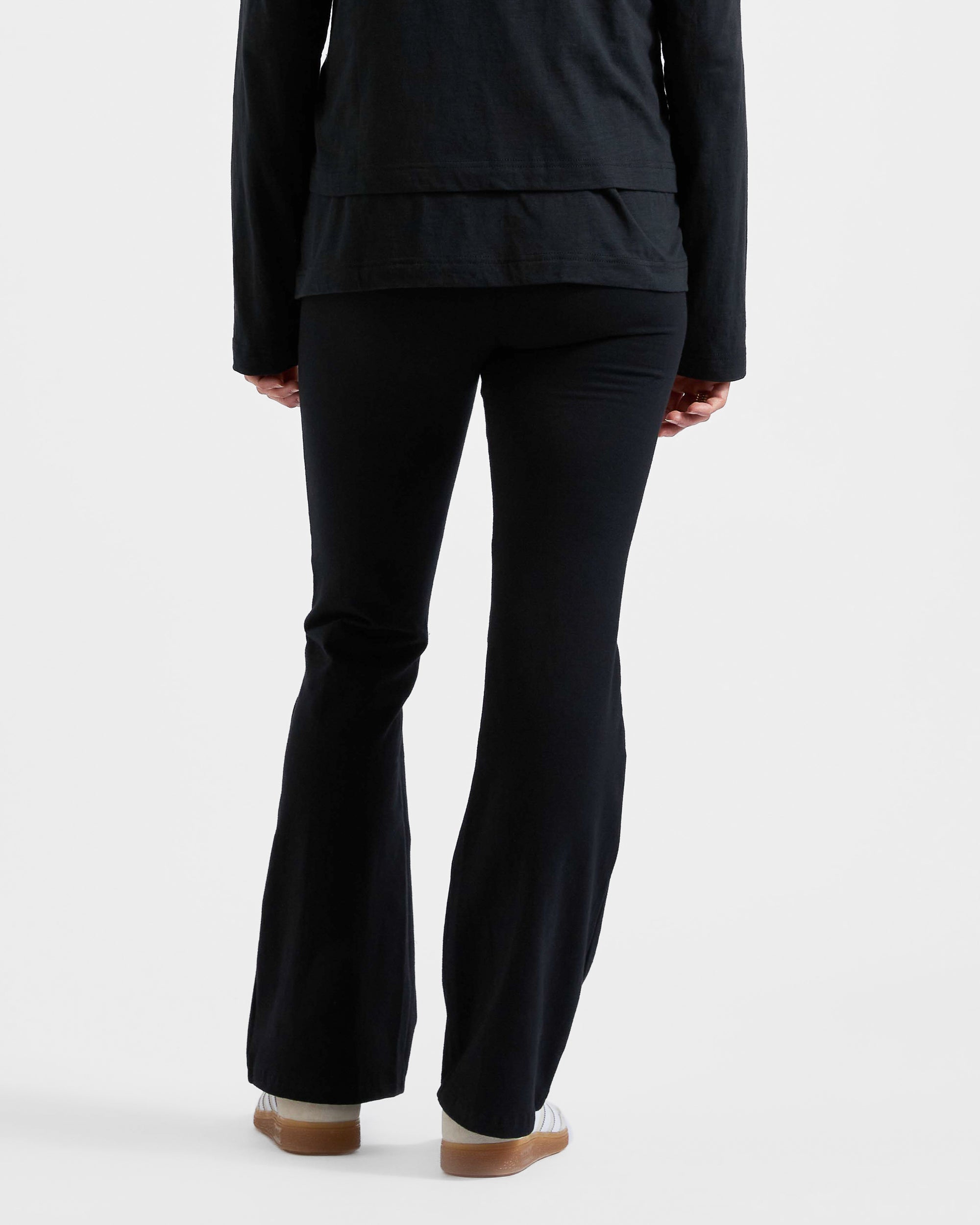 Organic Jersey Flare Pant Black