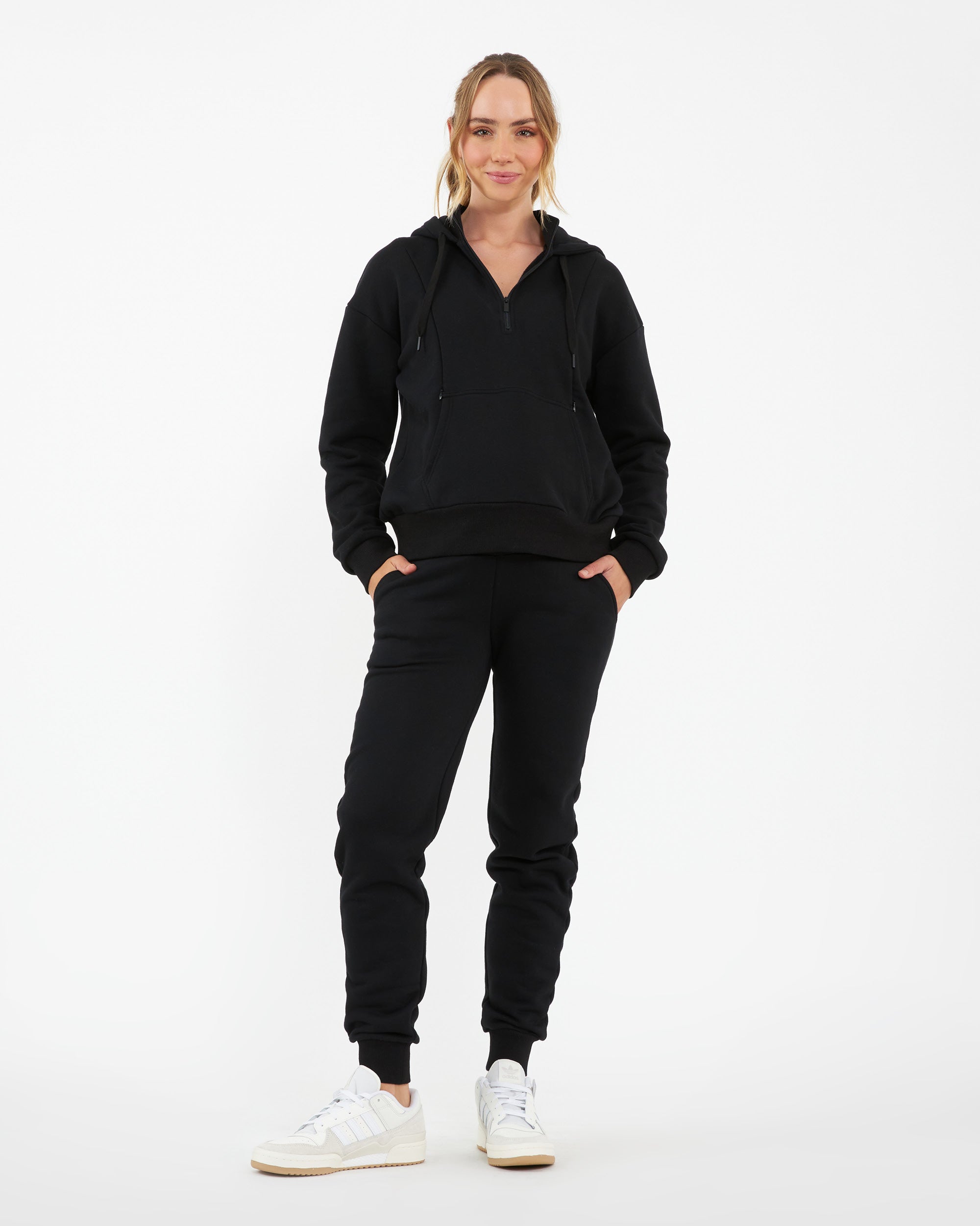 Taylor Over Tummy Joggers  Black