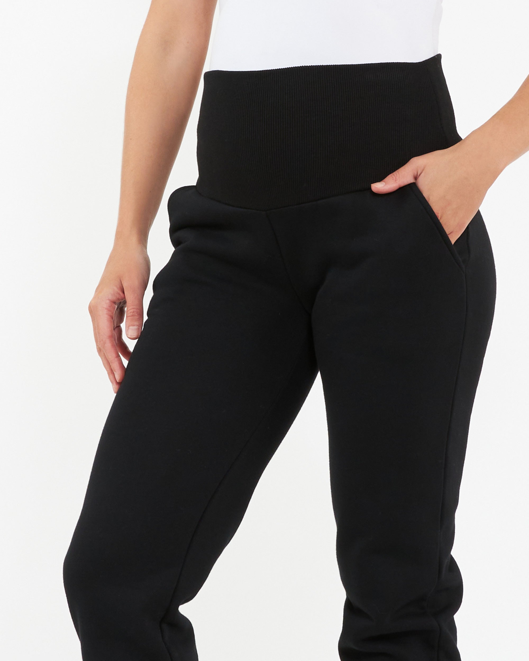 Taylor Over Tummy Joggers  Black