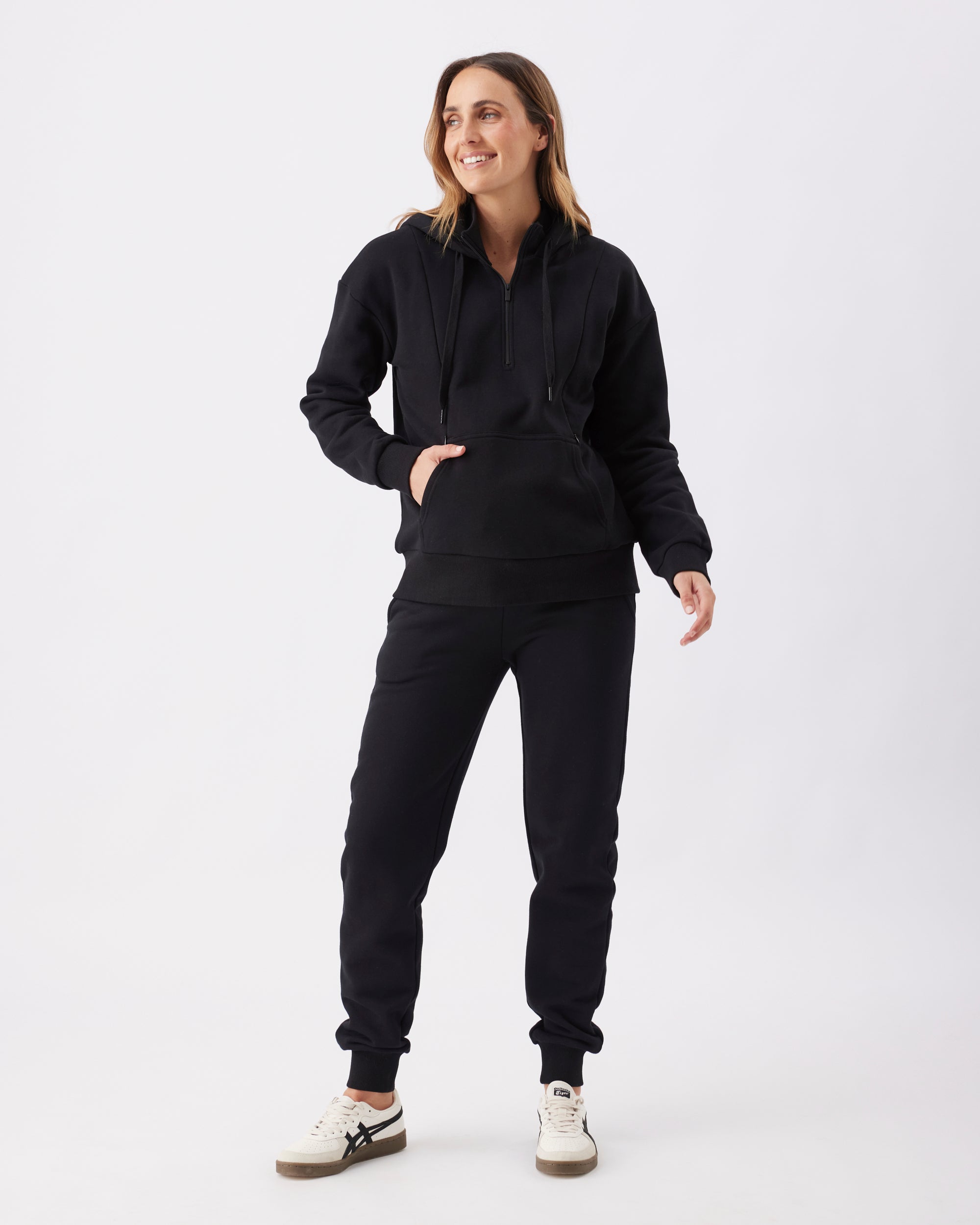 Taylor Over Tummy Joggers Black