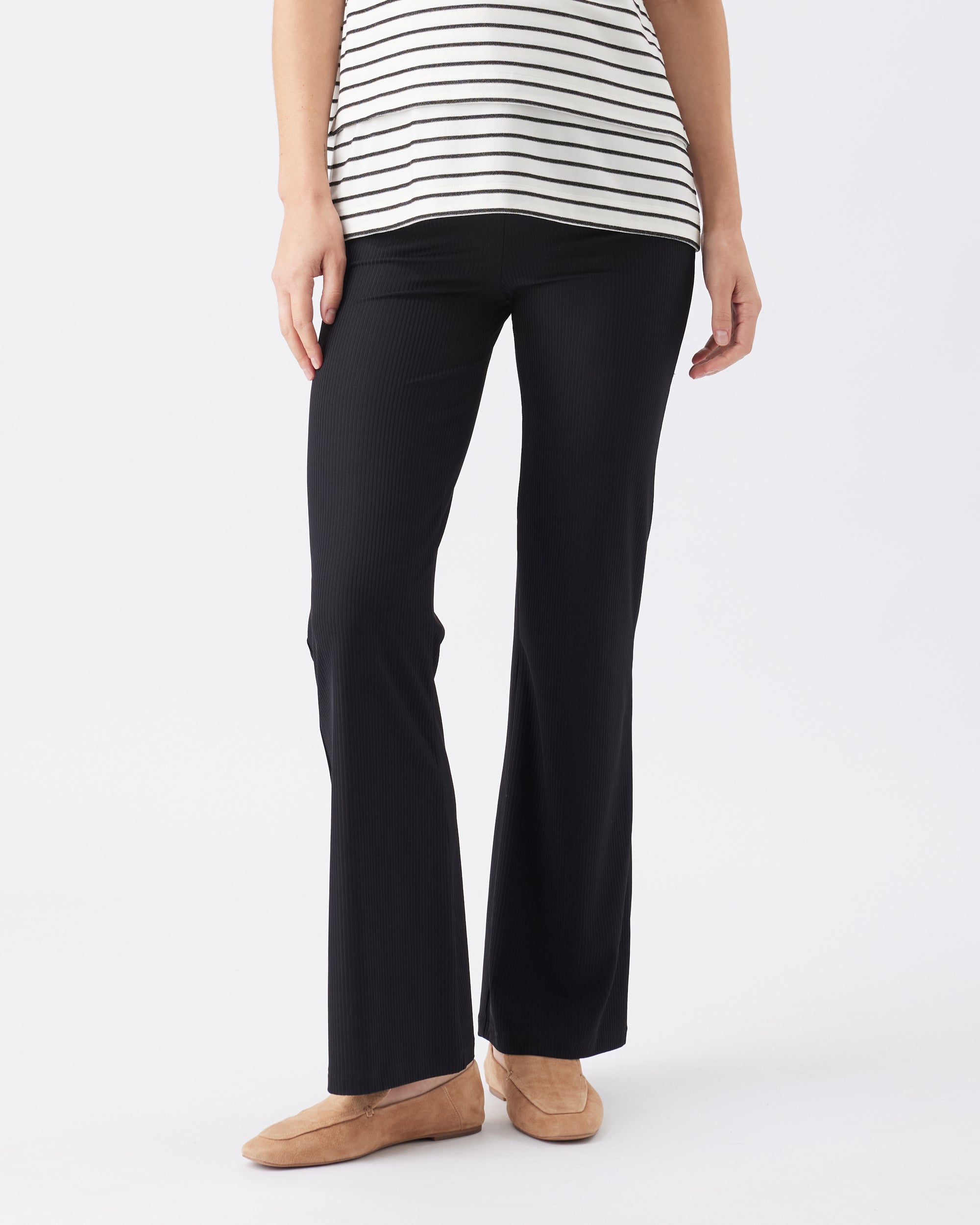 Jonah Rib Flare Pant Black