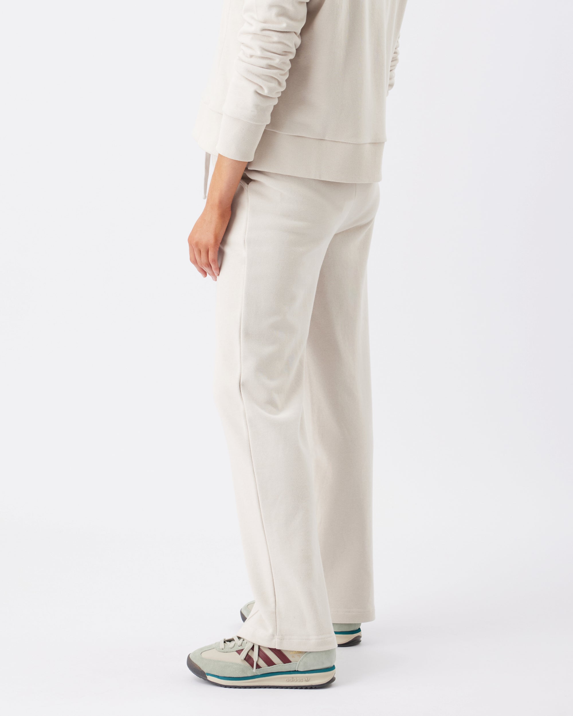 Terry Wide Leg Jogger Chalk