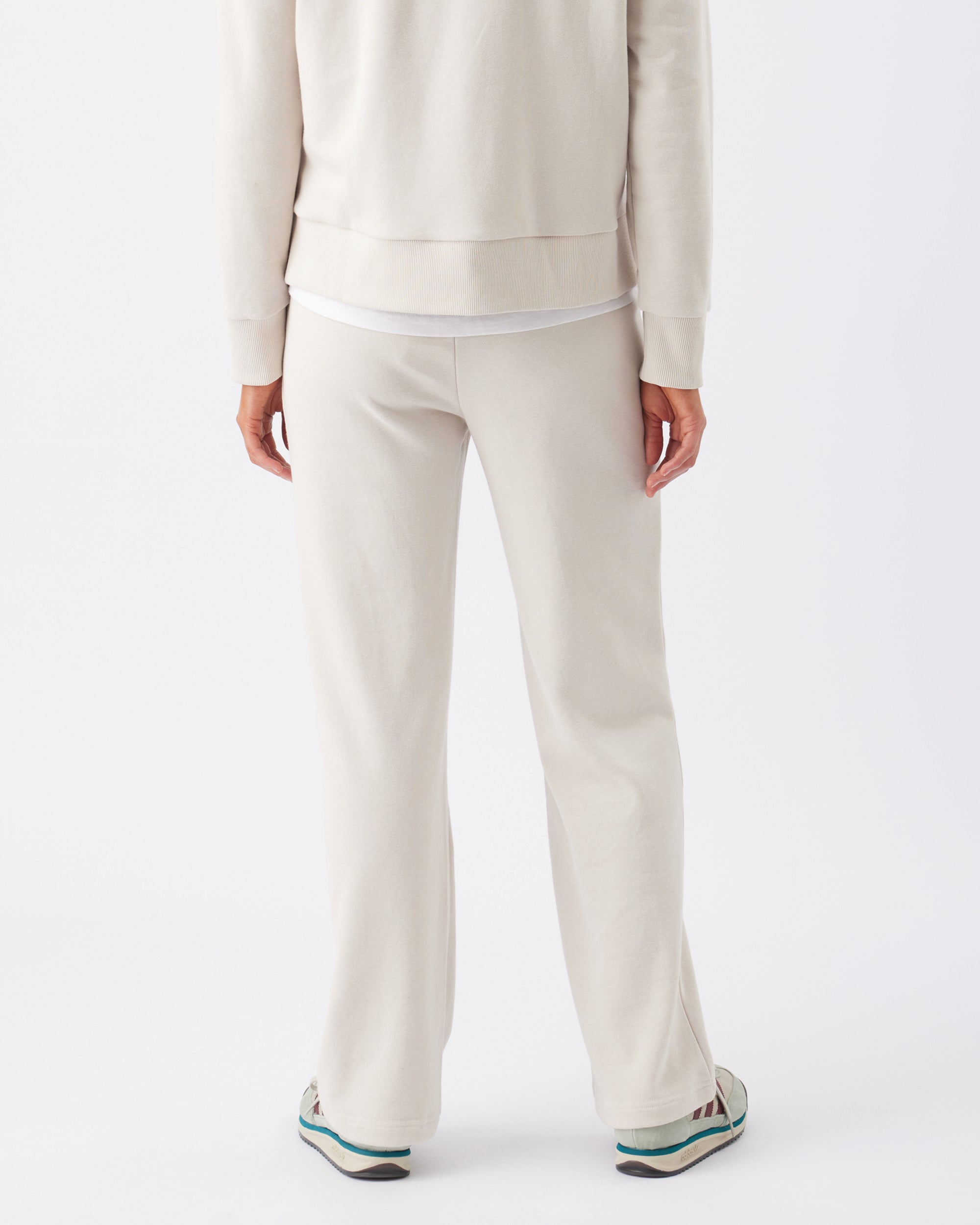 Terry Wide Leg Jogger Chalk