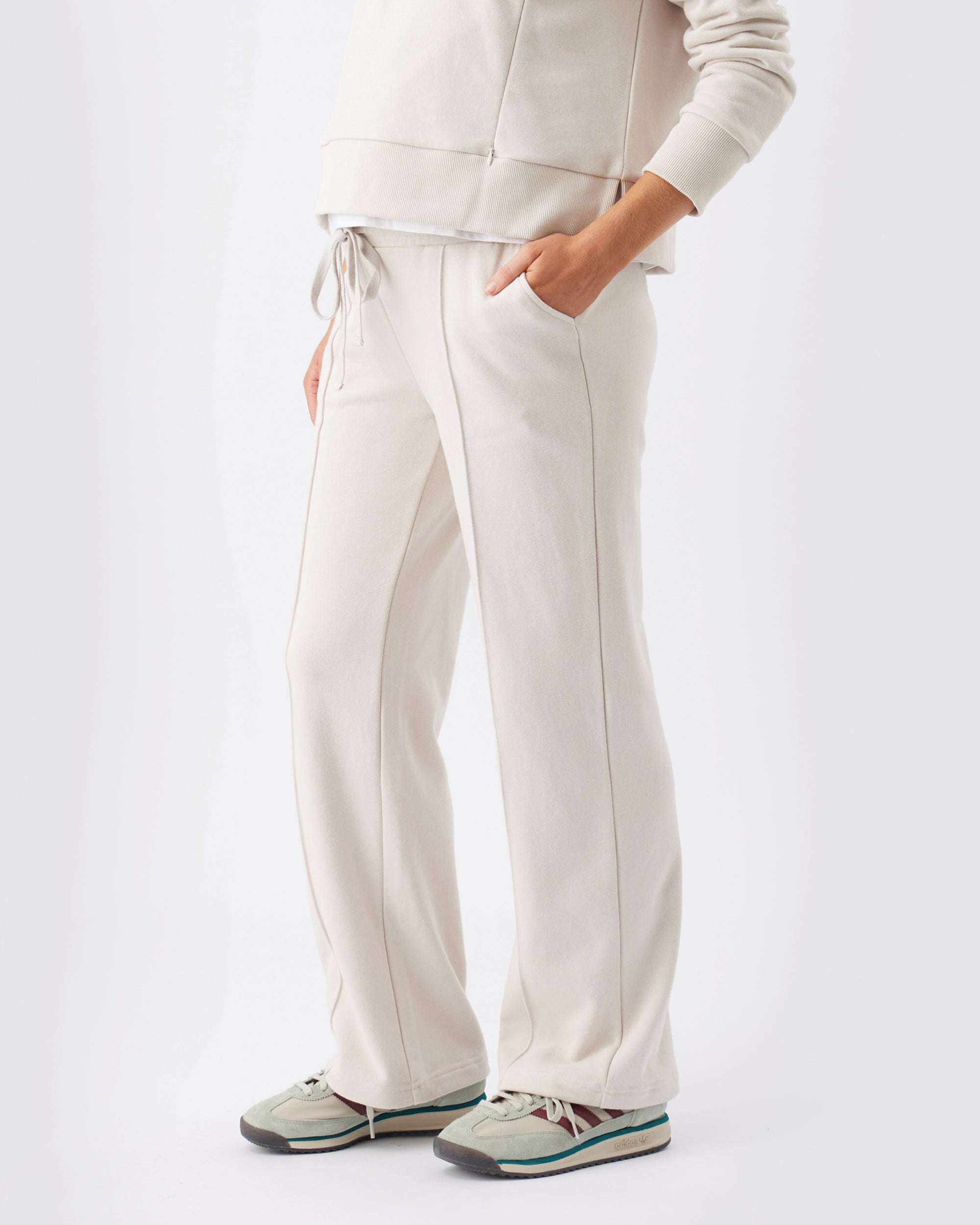 Terry Wide Leg Jogger Chalk