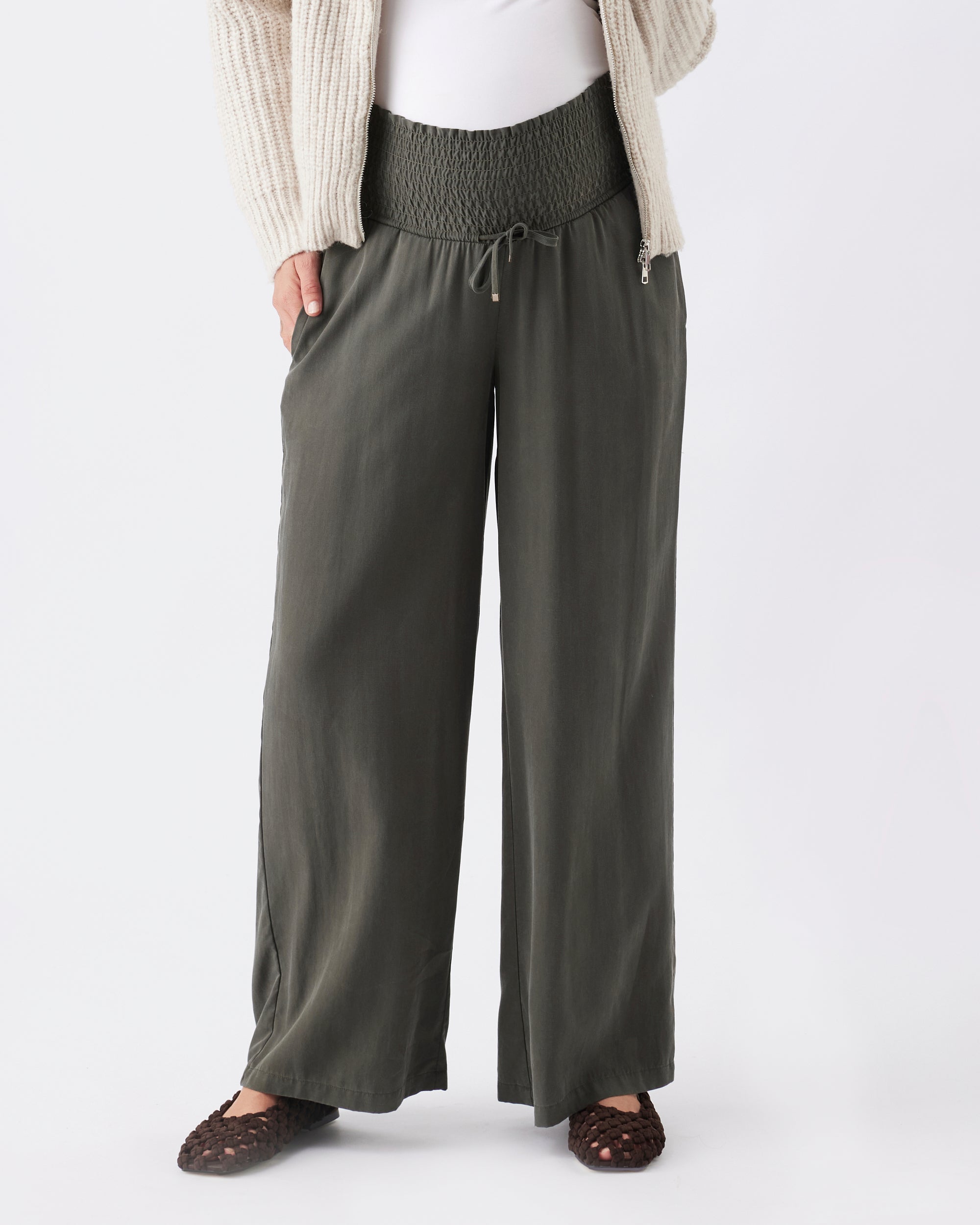 Wide Leg Tencel Pant Olive